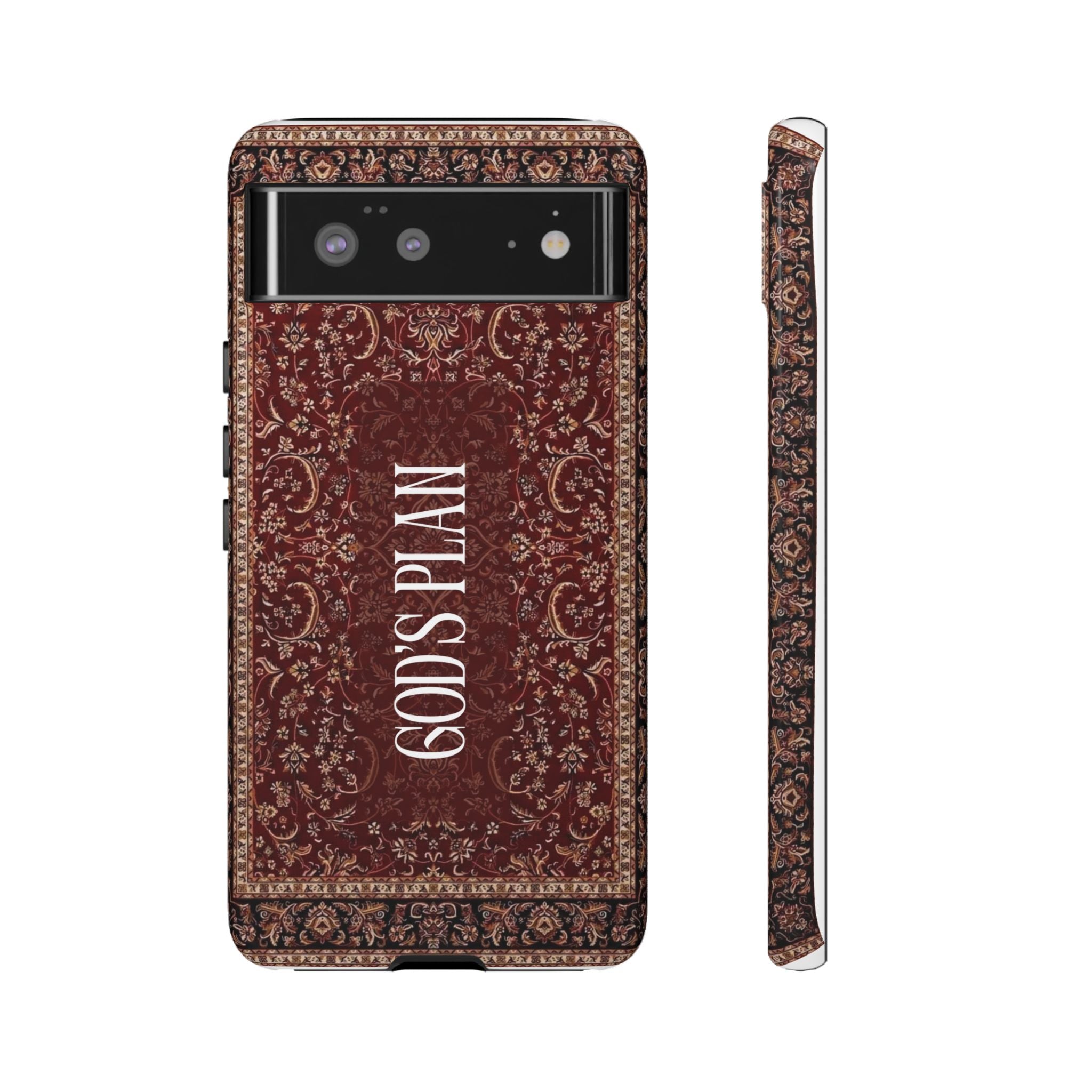 God's Plan — Vintage Tapestry Christian Tough Phone Case | Boho Faith Cover