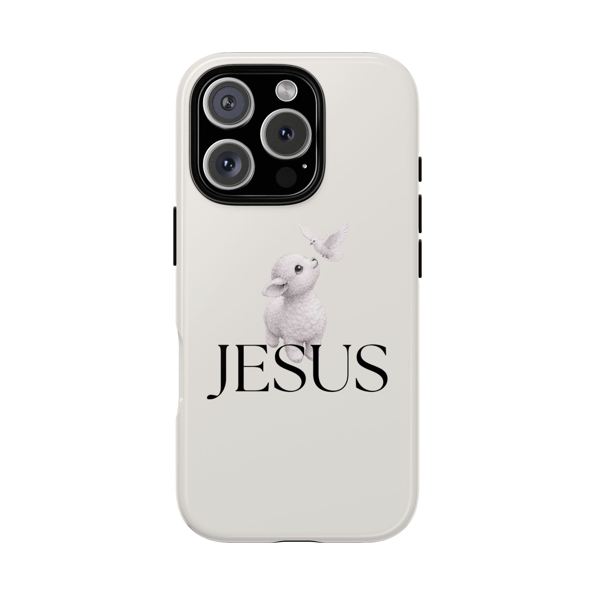 Jesus Lamb Phone Case - Christian Faith iPhone Case with Dove Design