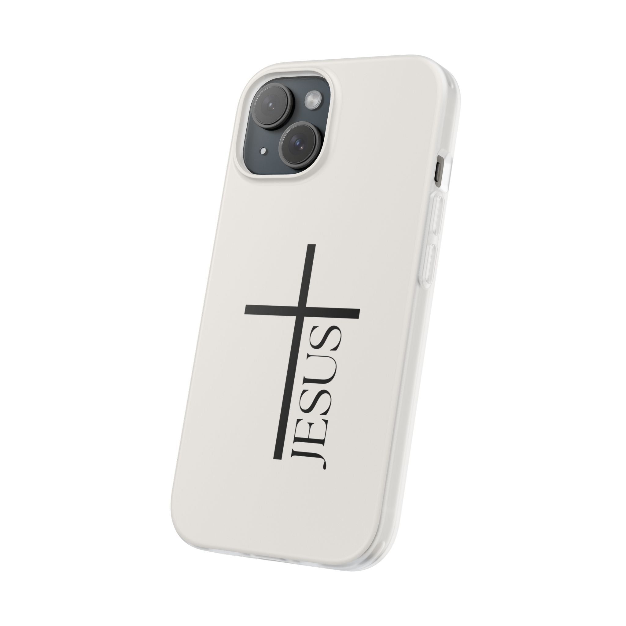 Christian Cross Phone Case - JESUS Vertical Minimalist iPhone Cover