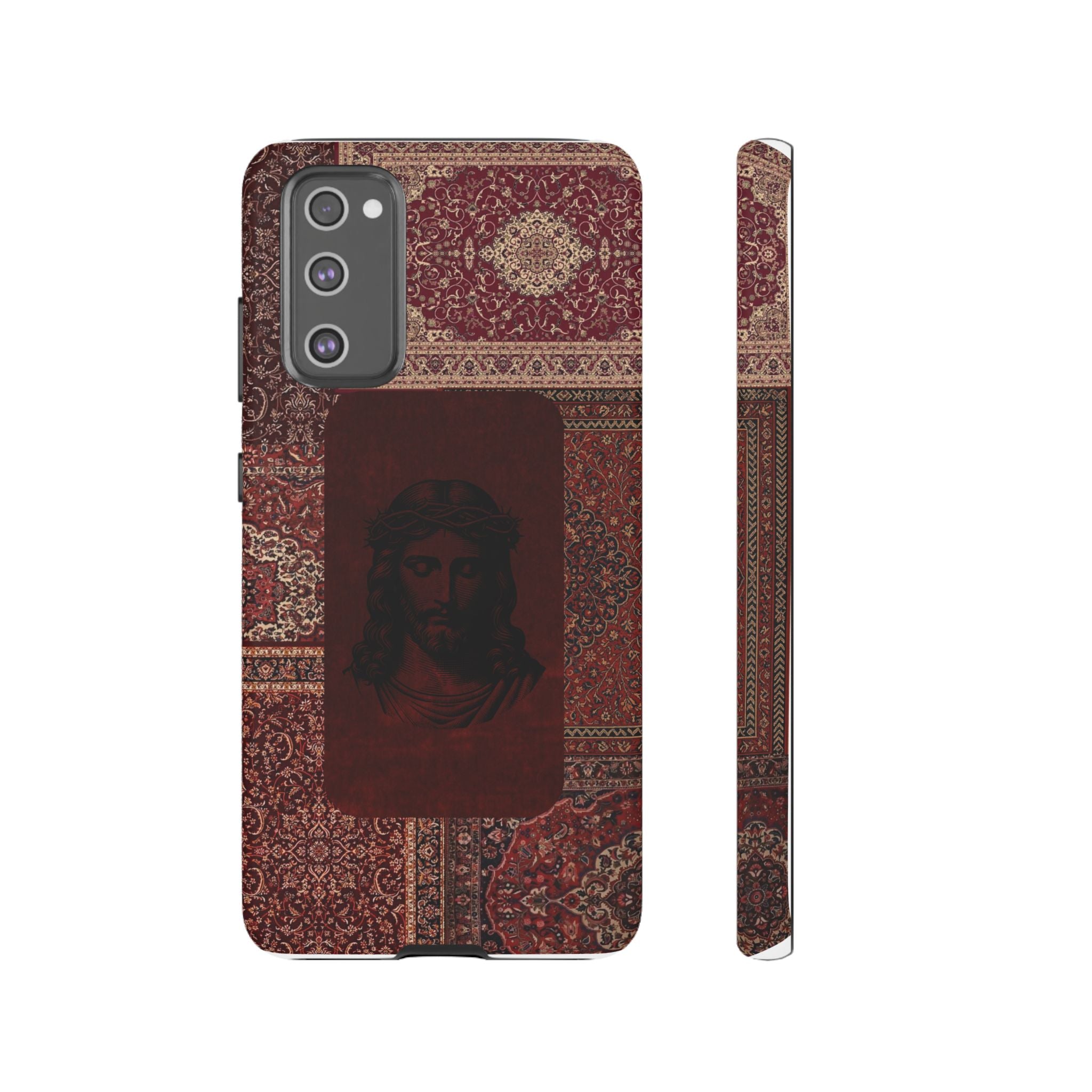 Religious Vintage Rug Phone Case — Jesus Portrait Tough Case