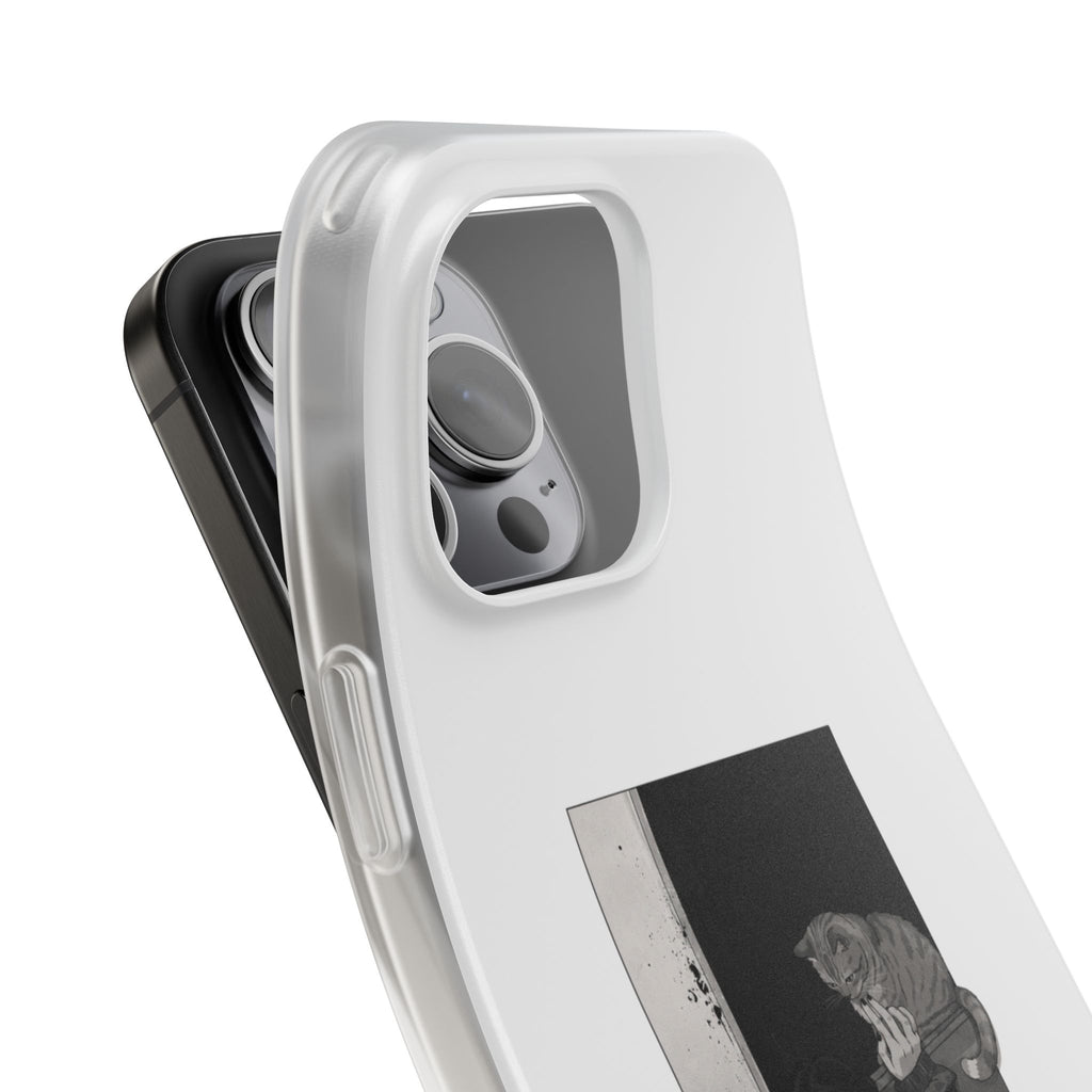 Black & White Cat Window Art Flexi Case