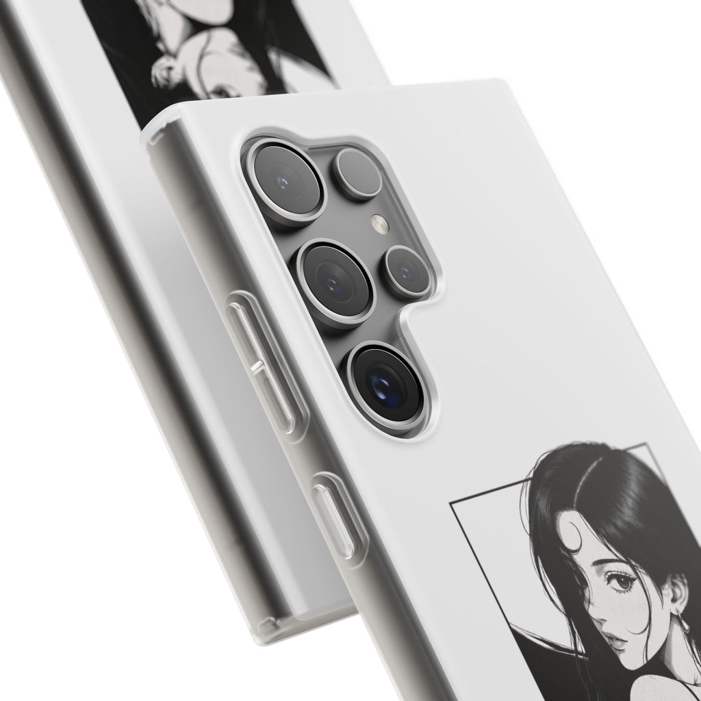 Anime Girl Noir Black Rose Illustration Flexi Case