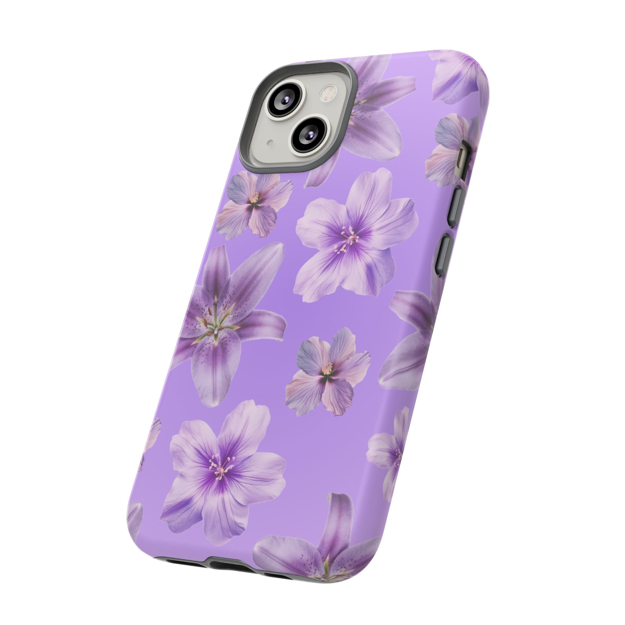 Floral Lavender Tough Phone Case – Purple Blossom Protective Cover