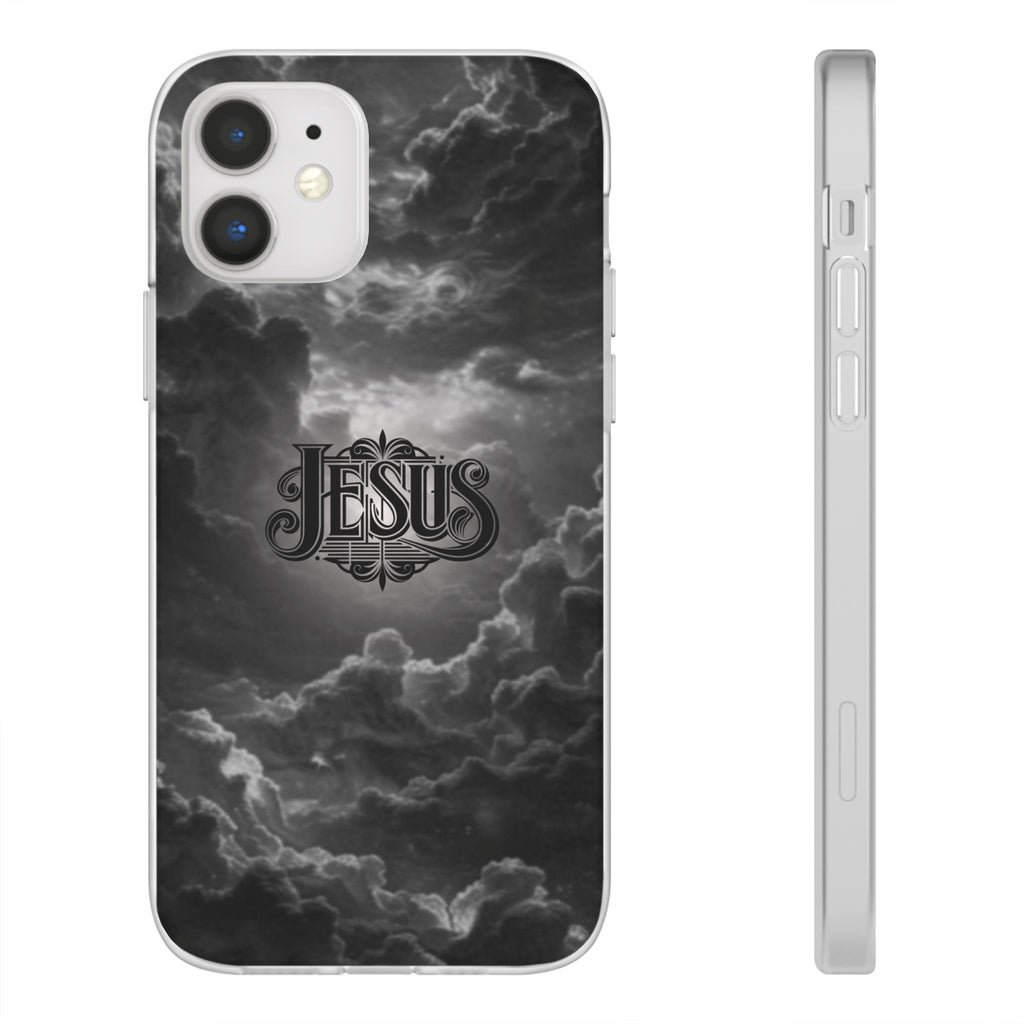 Jesus Cloud Phone Case — Faith-Inspired Flexi Case with 'Jesus' Script