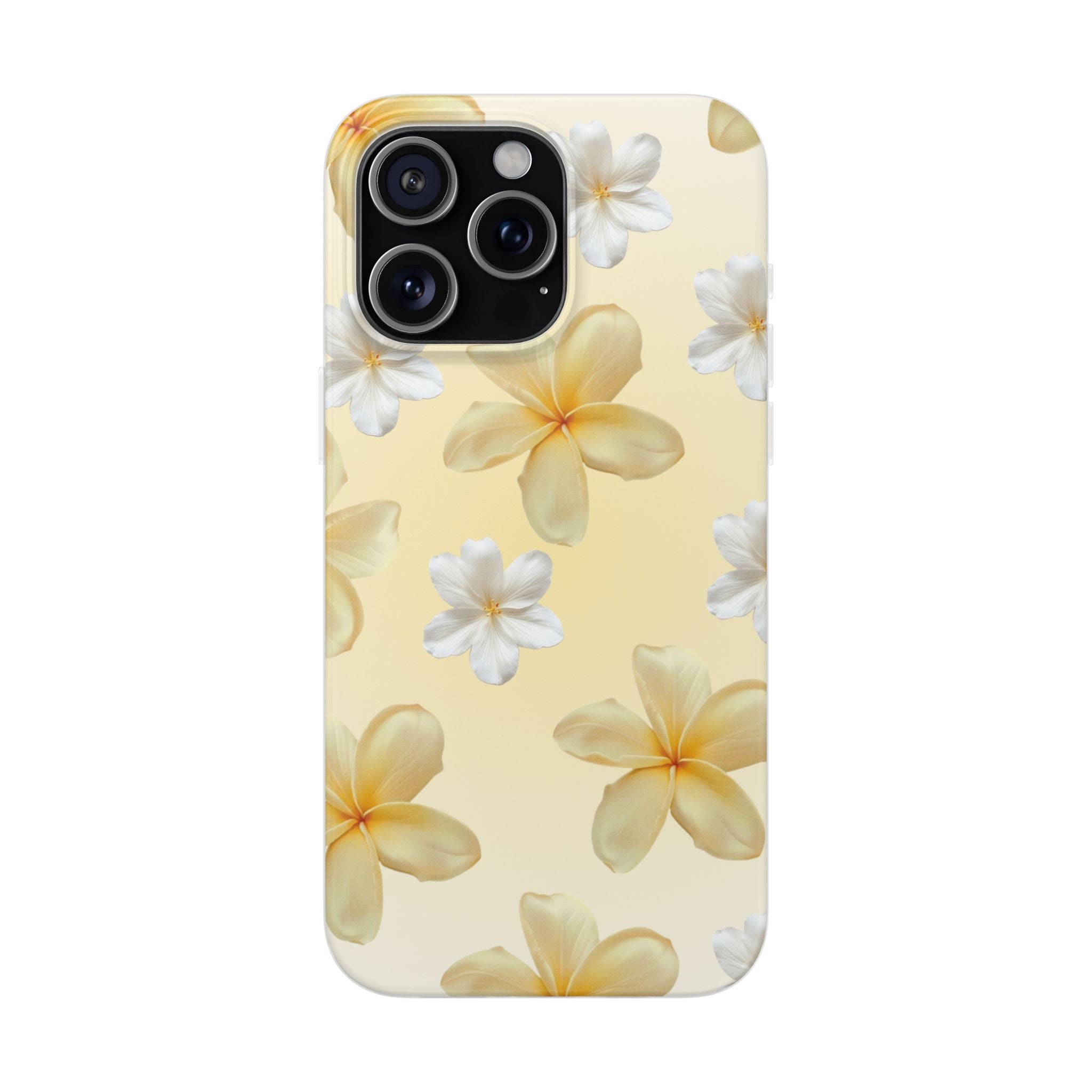Plumeria Floral Phone Case — Yellow Tropical Flower Protective Case