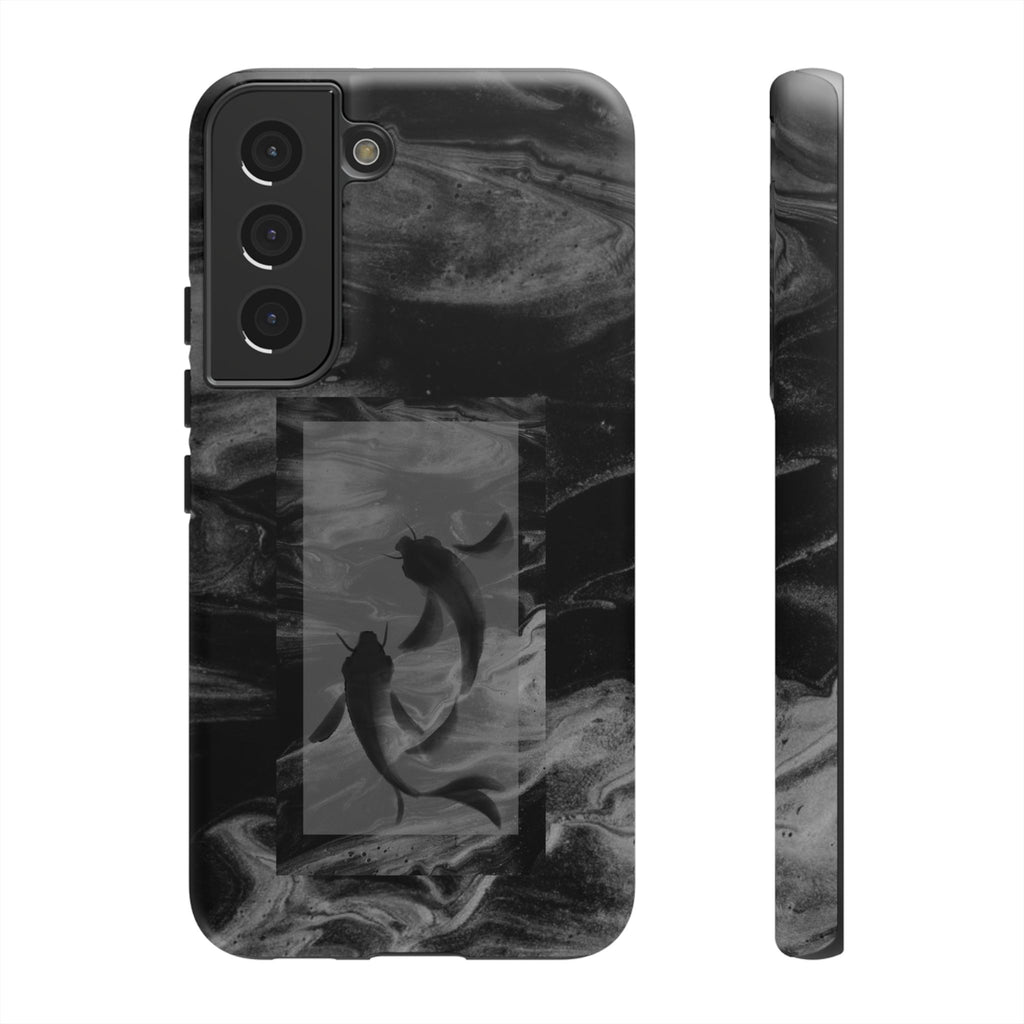 Koi Yin-Yang Marble Phone Case – Black Smoky Art Protection
