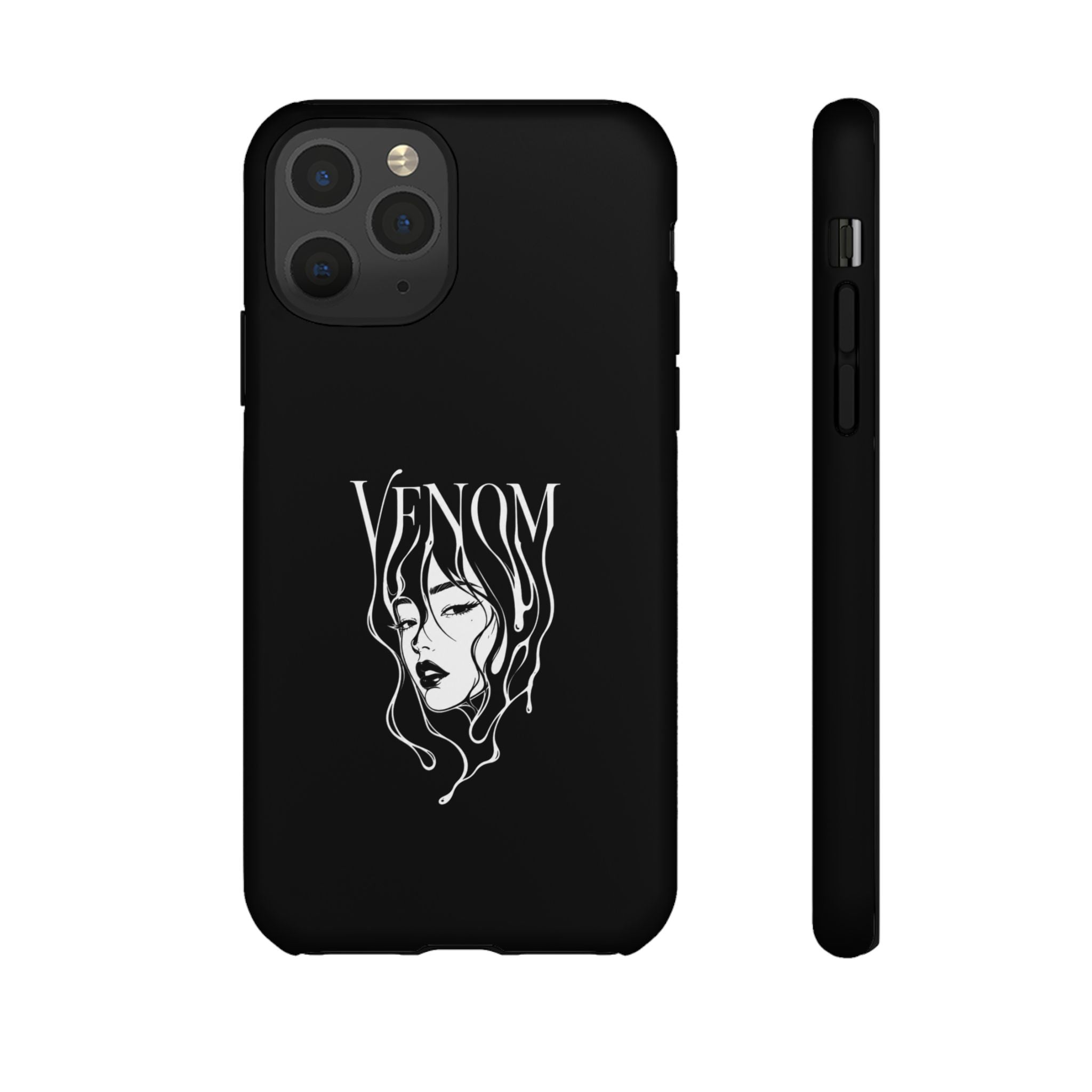 Venom Goth Phone Case — Black Protective Tough Case with Dark Femme Artwork