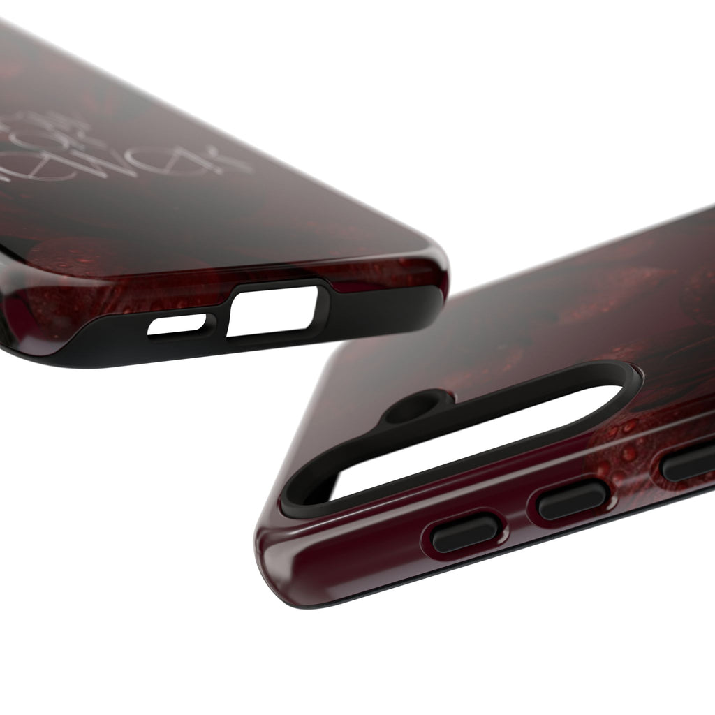 Tough Cases – Burgundy Floral “Now or Never” Protective Phone Case