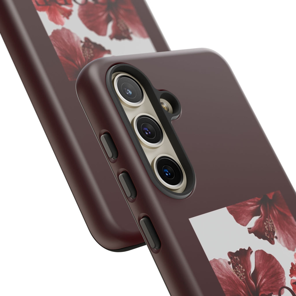 Amore Floral Phone Case — Burgundy Tough Protective Cover