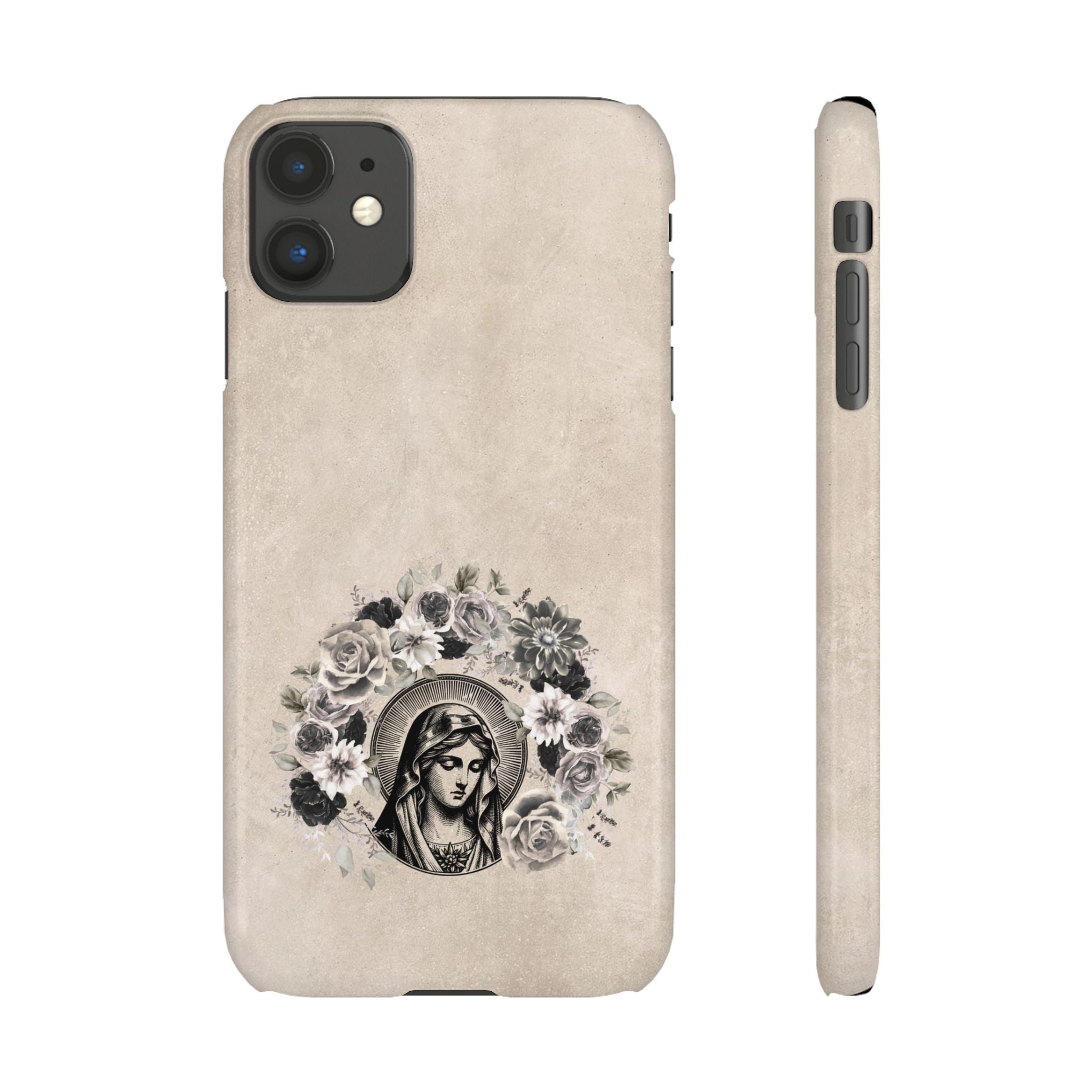 Vintage Madonna Floral Phone Case — Religious iPhone Snap Case
