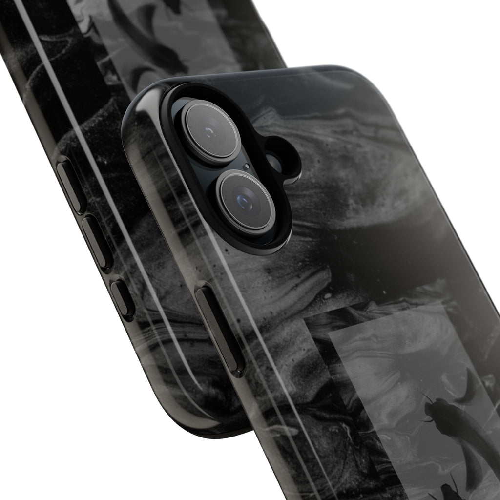 Koi Yin-Yang Marble Phone Case – Black Smoky Art Protection