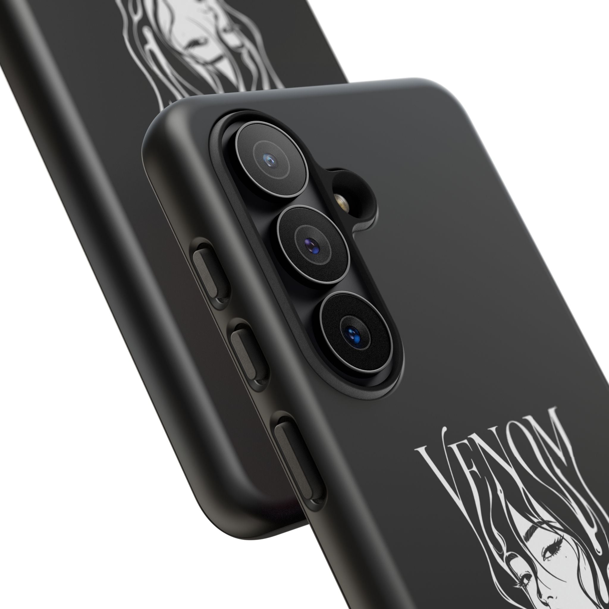 Venom Goth Phone Case — Black Protective Tough Case with Dark Femme Artwork