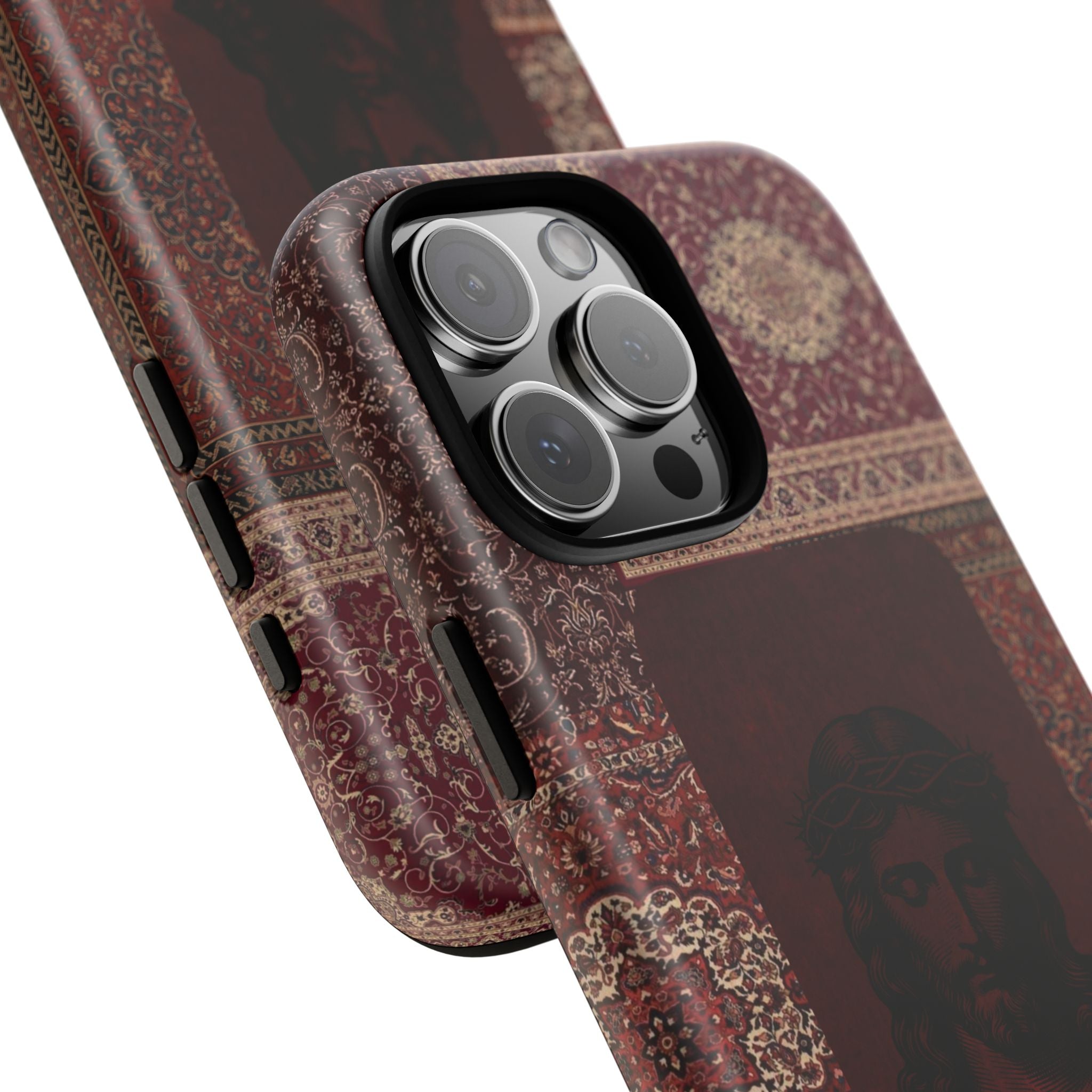 Religious Vintage Rug Phone Case — Jesus Portrait Tough Case