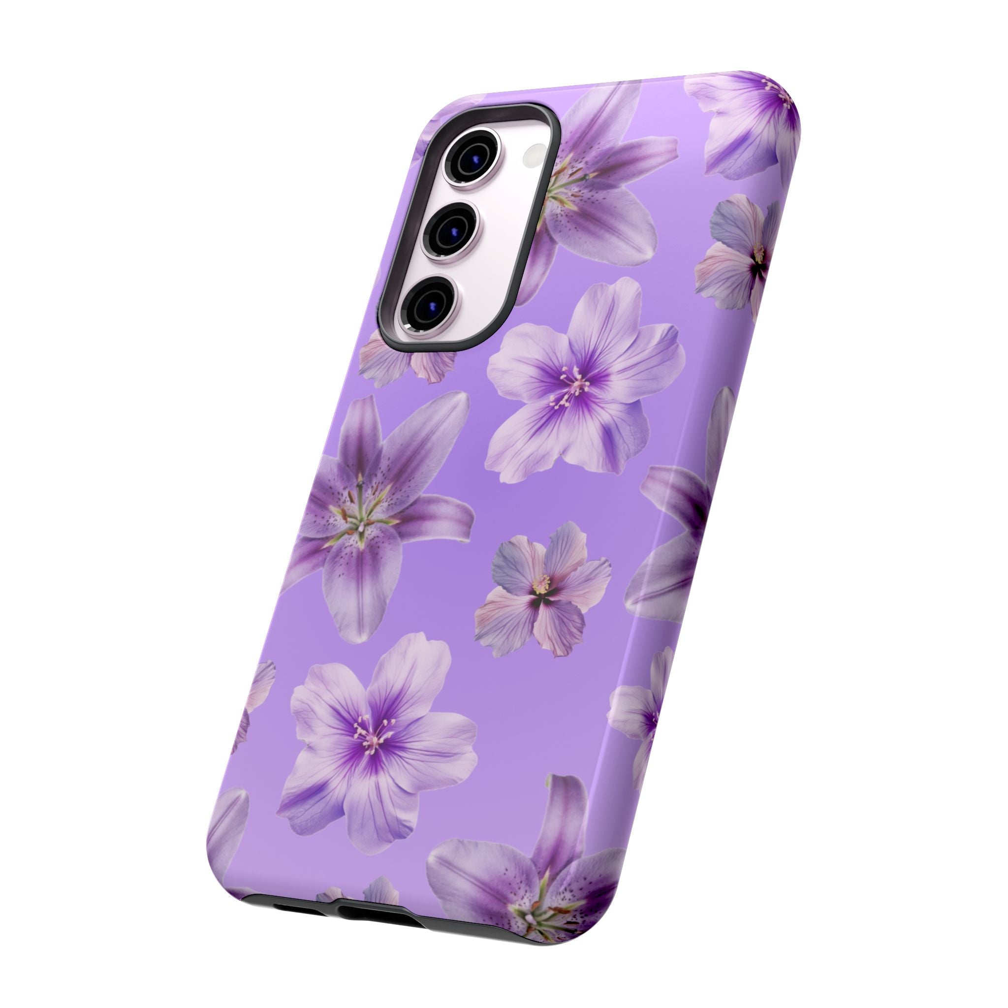 Floral Lavender Tough Phone Case – Purple Blossom Protective Cover