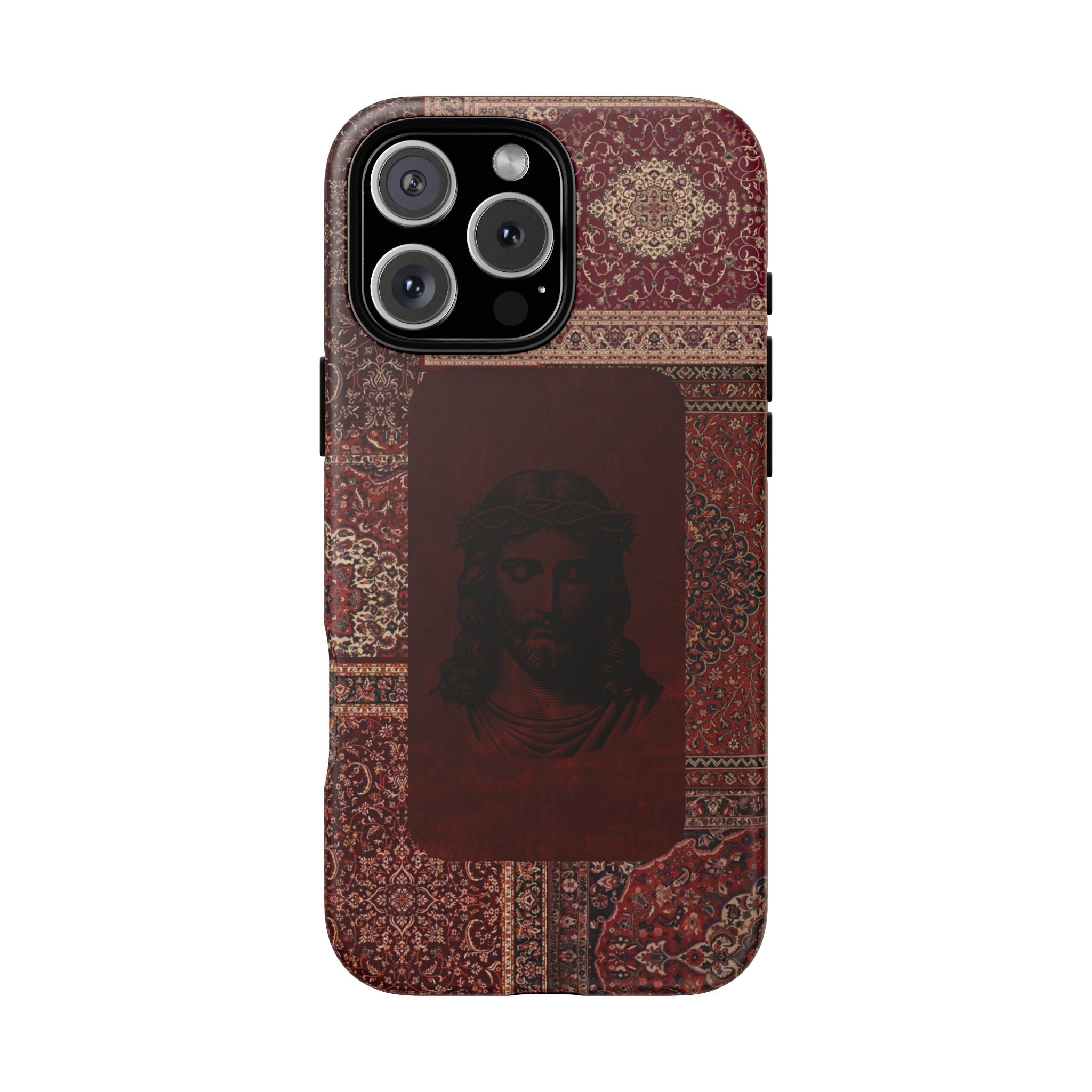 Religious Vintage Rug Phone Case — Jesus Portrait Tough Case