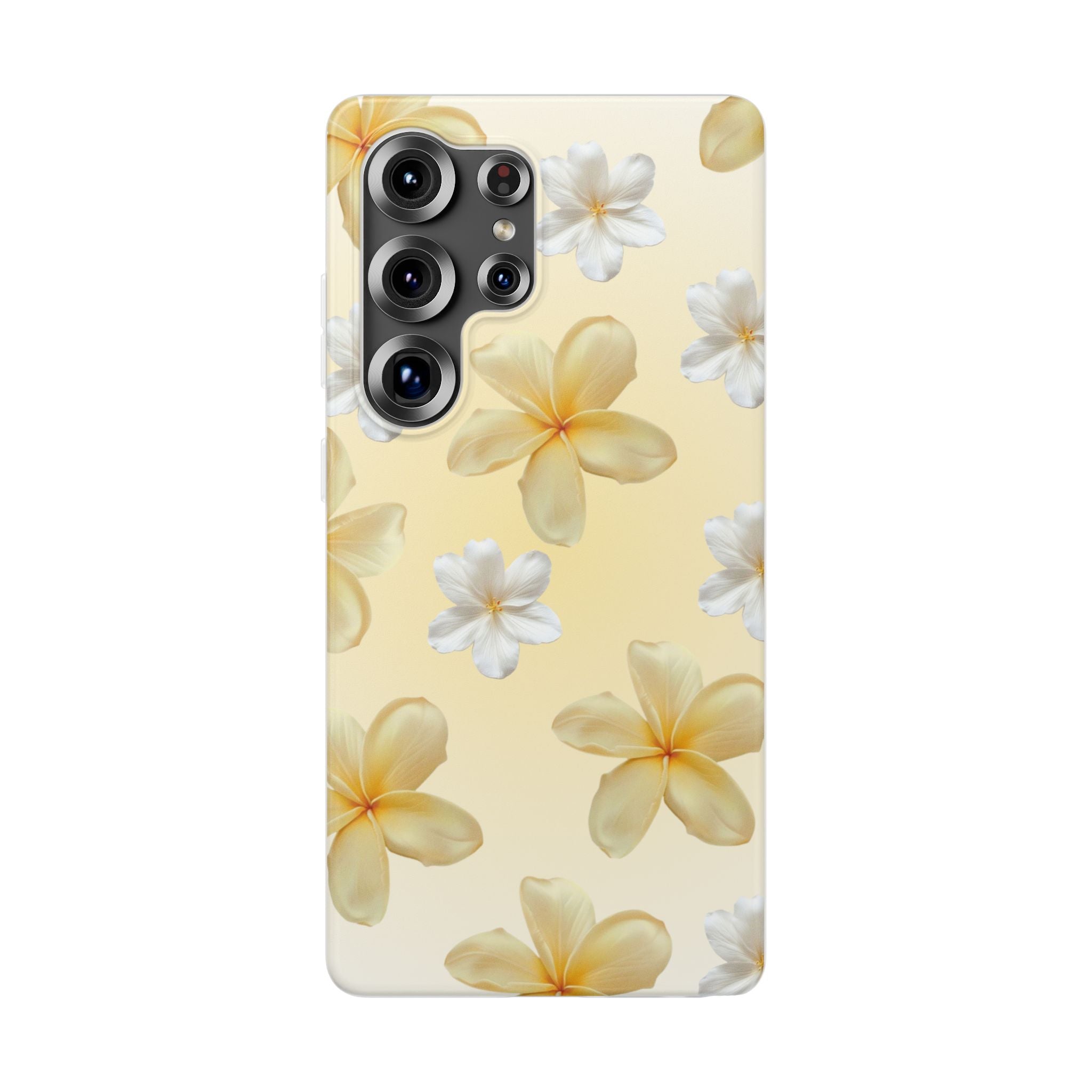 Plumeria Floral Phone Case — Yellow Tropical Flower Protective Case