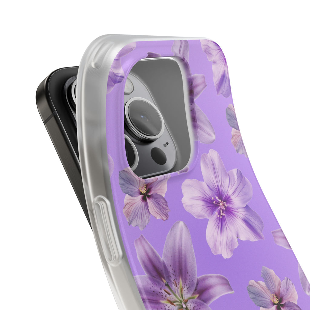 Purple Floral Phone Case — Lavender Blossom Flexi Case