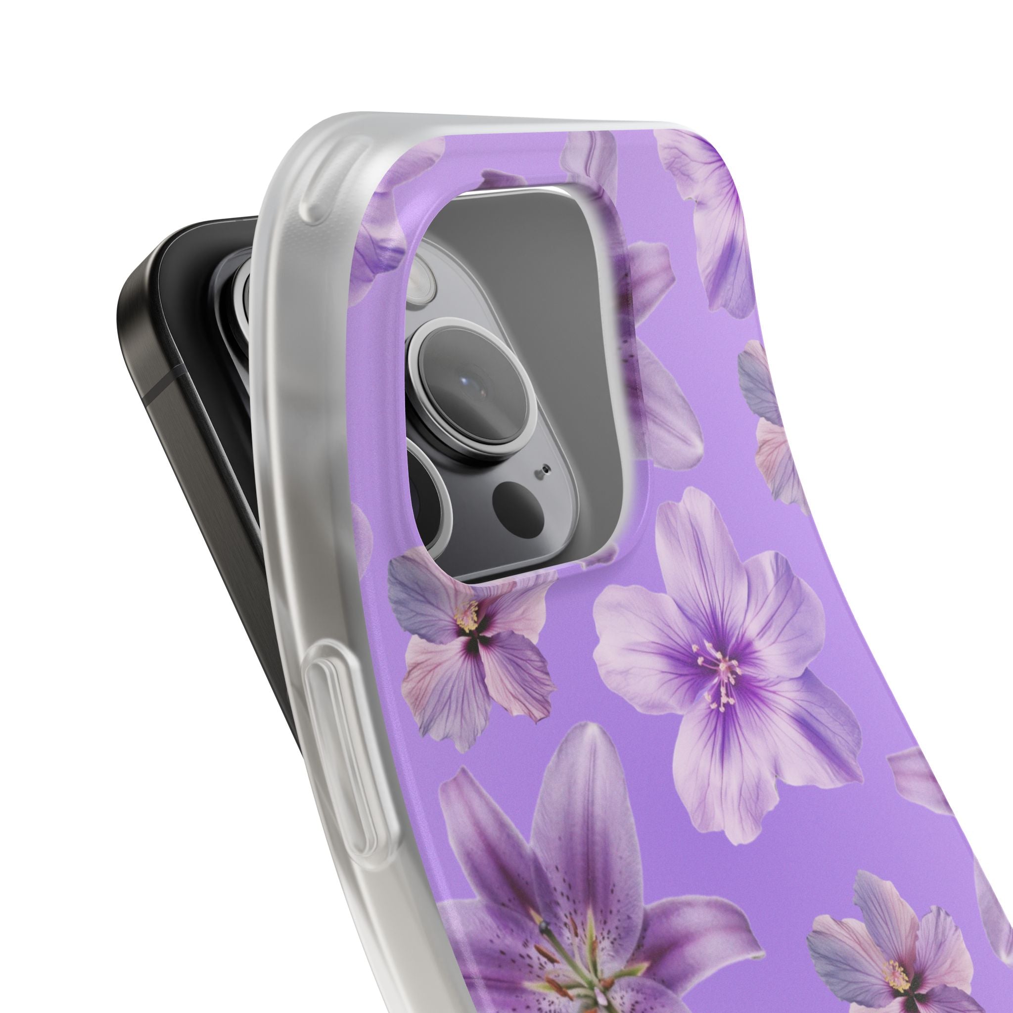 Purple Floral Phone Case — Lavender Blossom Flexi Case