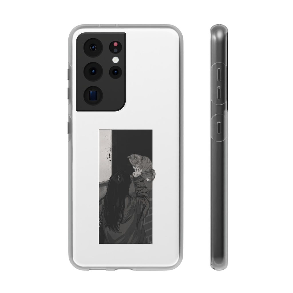 Black & White Cat Window Art Flexi Case