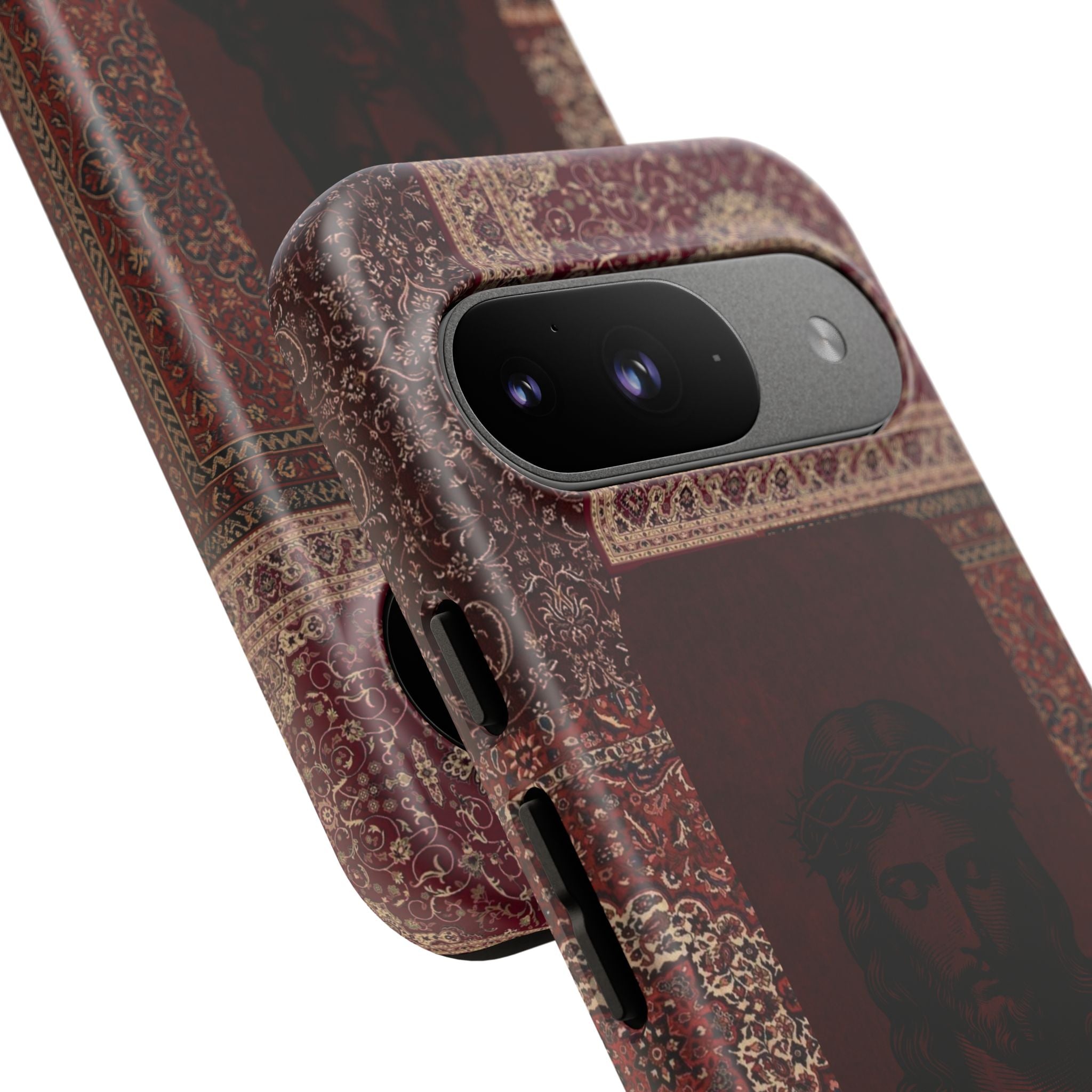 Religious Vintage Rug Phone Case — Jesus Portrait Tough Case