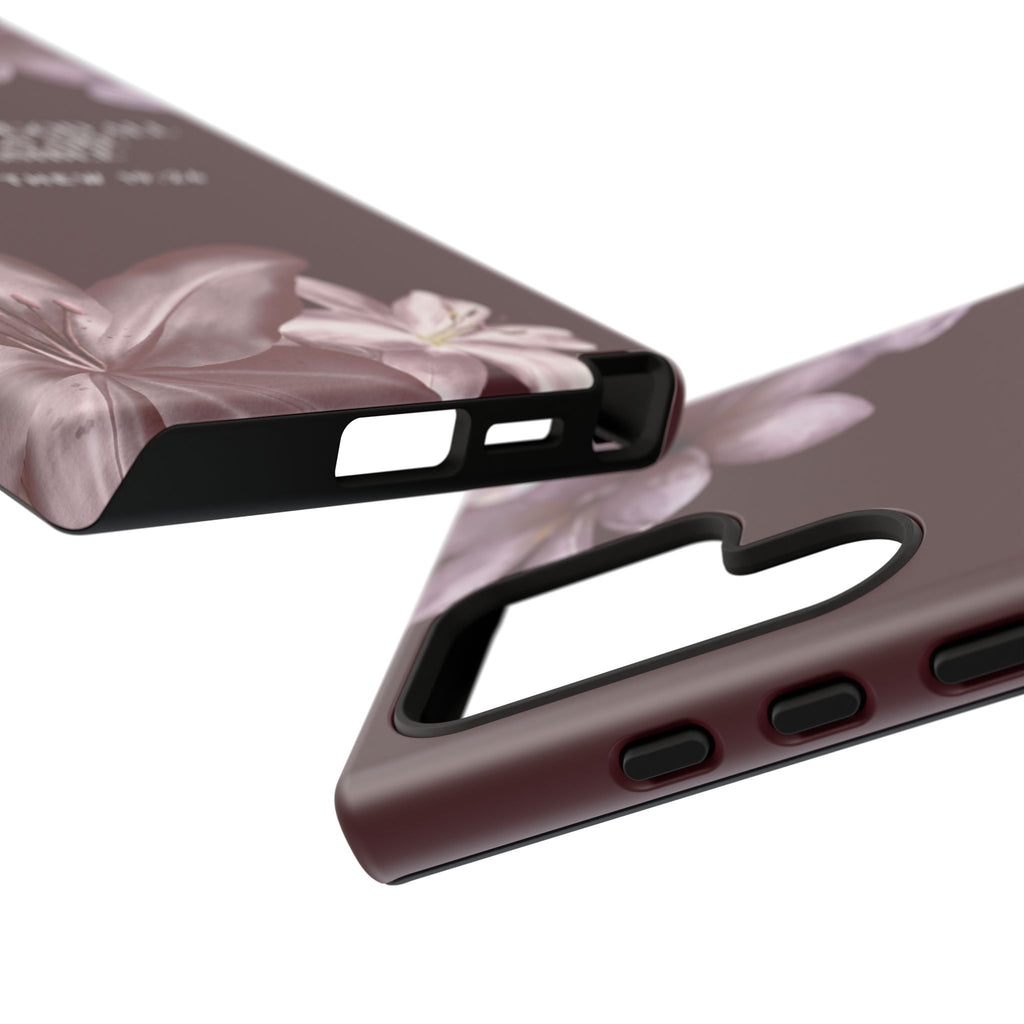 But With God All Things Are Possible — Floral Bible Verse Christian Tough Phone Case