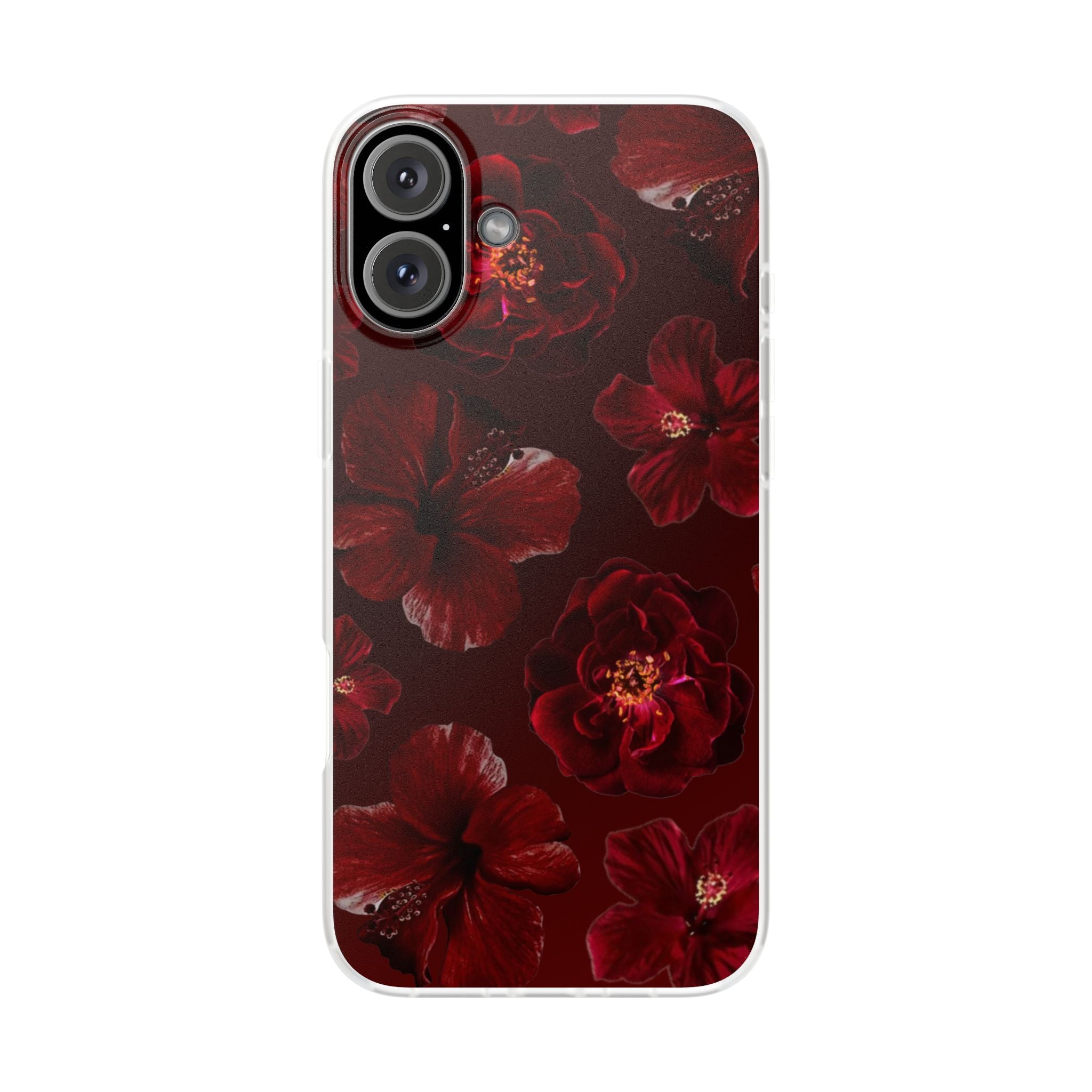 Red Floral Flexi Case — Dark Rose Phone Case