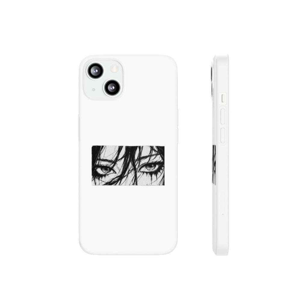 Anime Eyes Illustration Phone Case - Moody Black & White Flexi Case