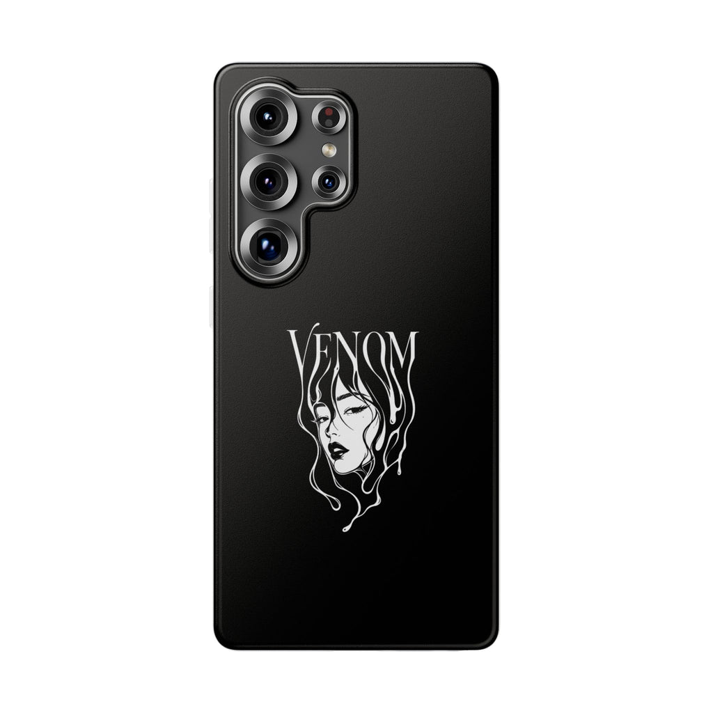 Venom Goth Phone Case — Black Protective Flexible Phone Case with Dark Femme Artwork