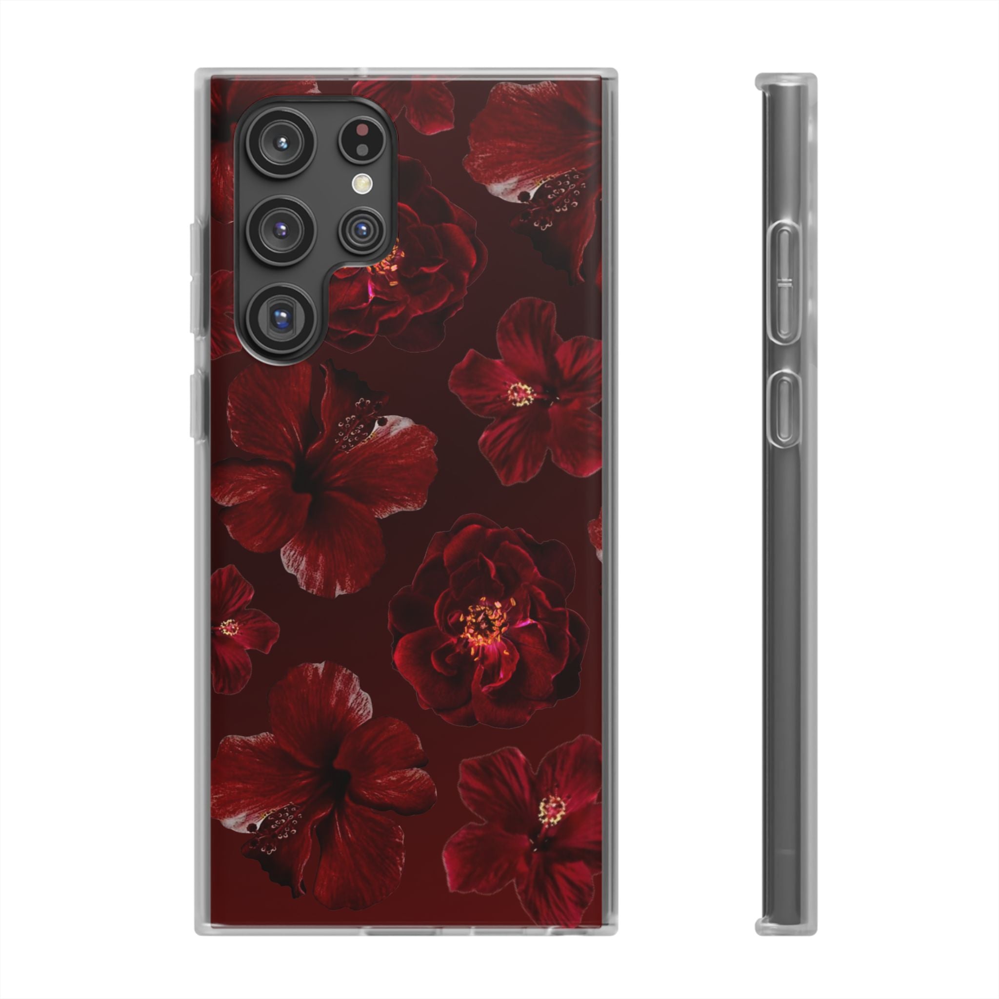Red Floral Flexi Case — Dark Rose Phone Case