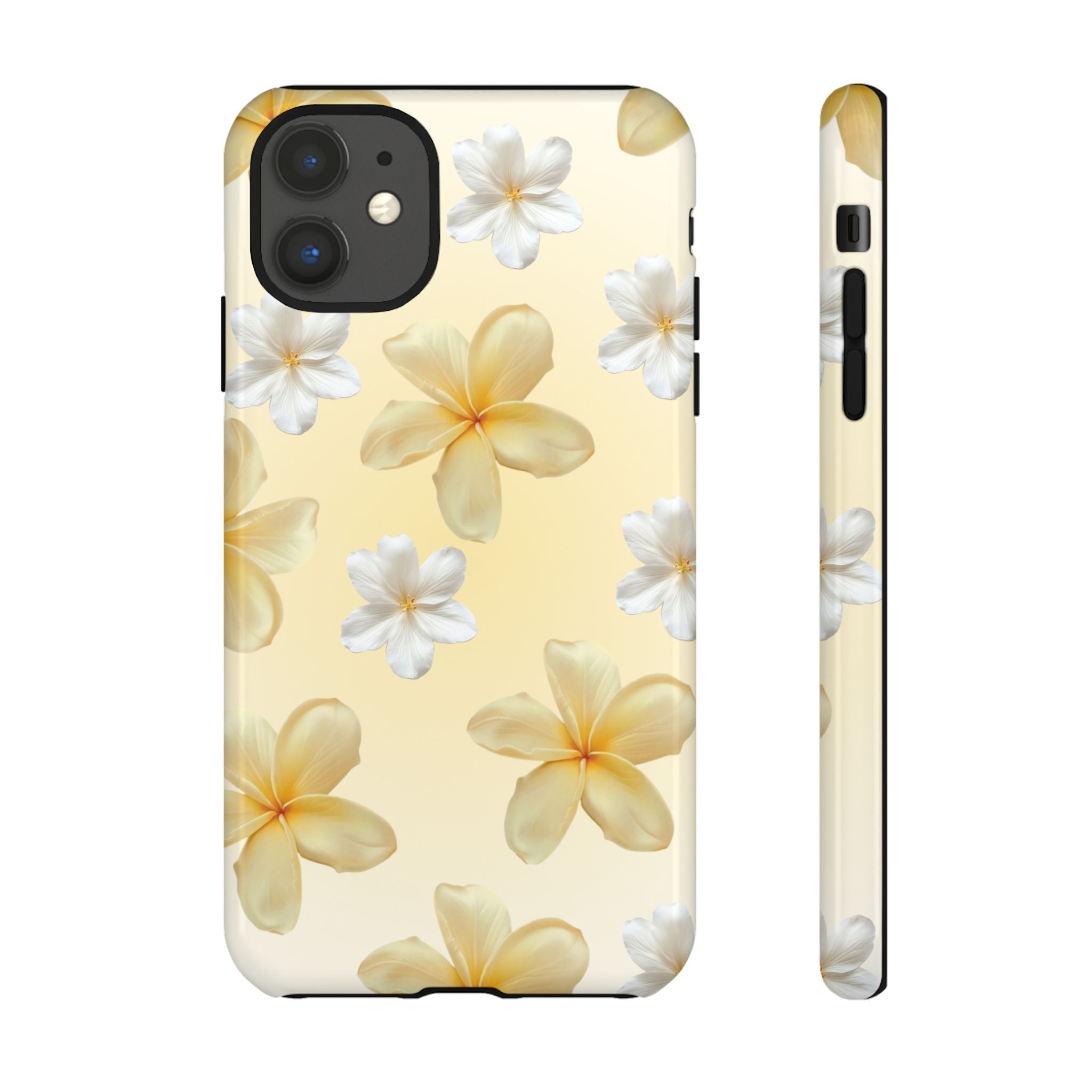 Plumeria Floral Tough Phone Case — Yellow Tropical Protection