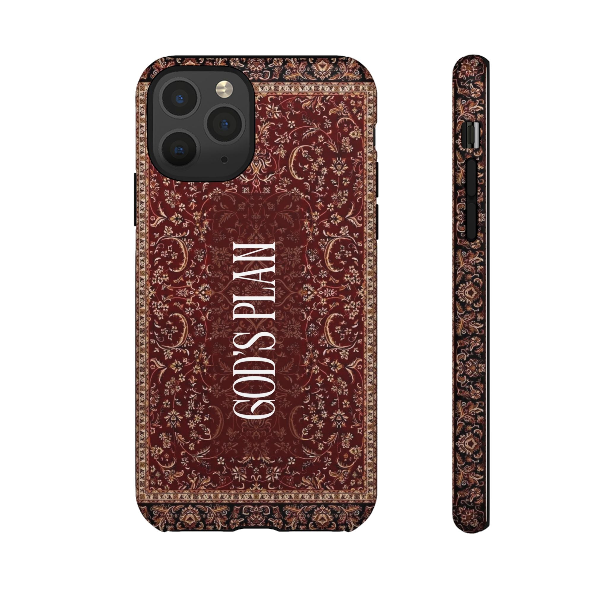 God's Plan — Vintage Tapestry Christian Tough Phone Case | Boho Faith Cover