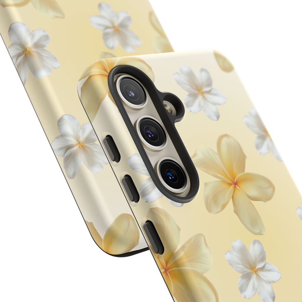 Plumeria Floral Tough Phone Case — Yellow Tropical Protection