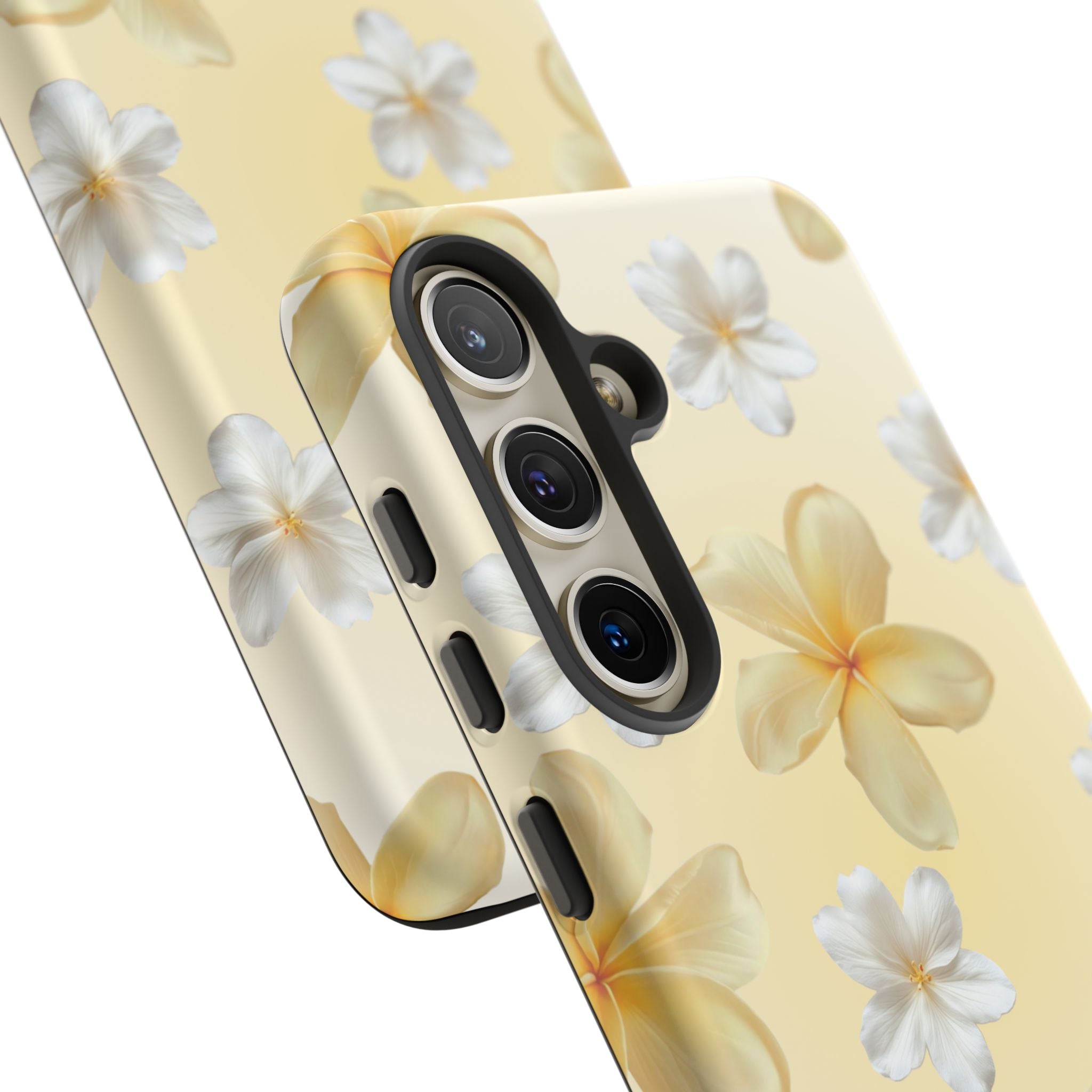 Plumeria Floral Tough Phone Case — Yellow Tropical Protection