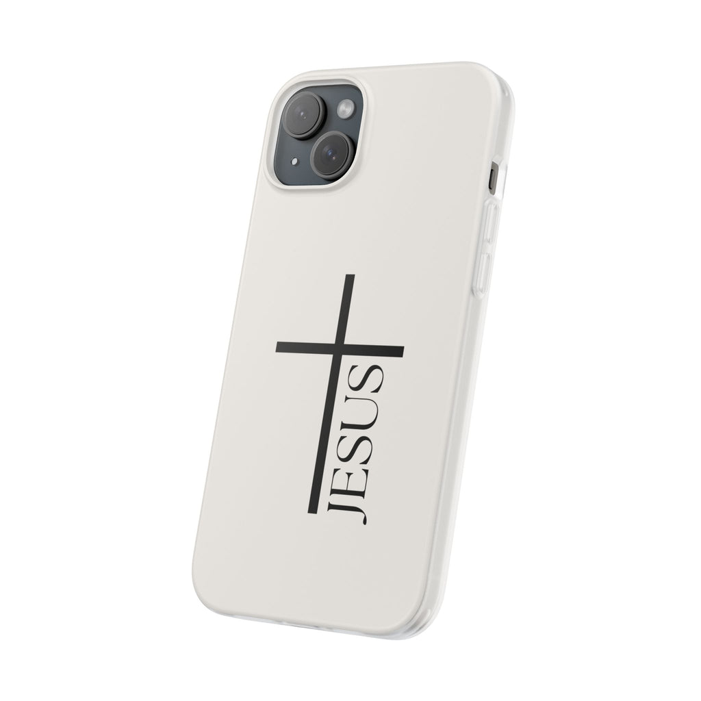 Christian Cross Phone Case - JESUS Vertical Minimalist iPhone Cover