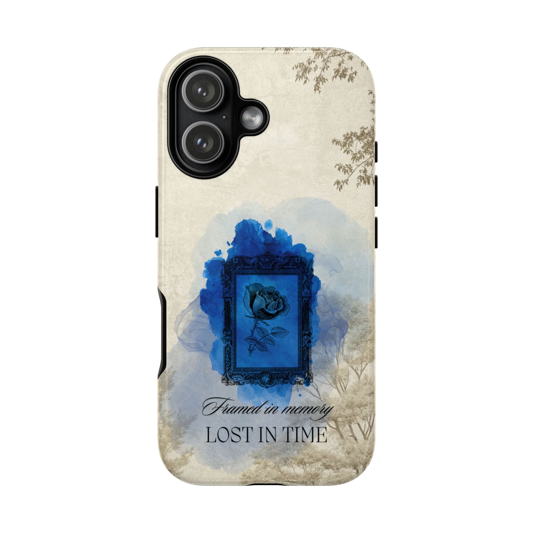 Vintage Blue Rose Phone Case – "Lost in Time" Protective Cover