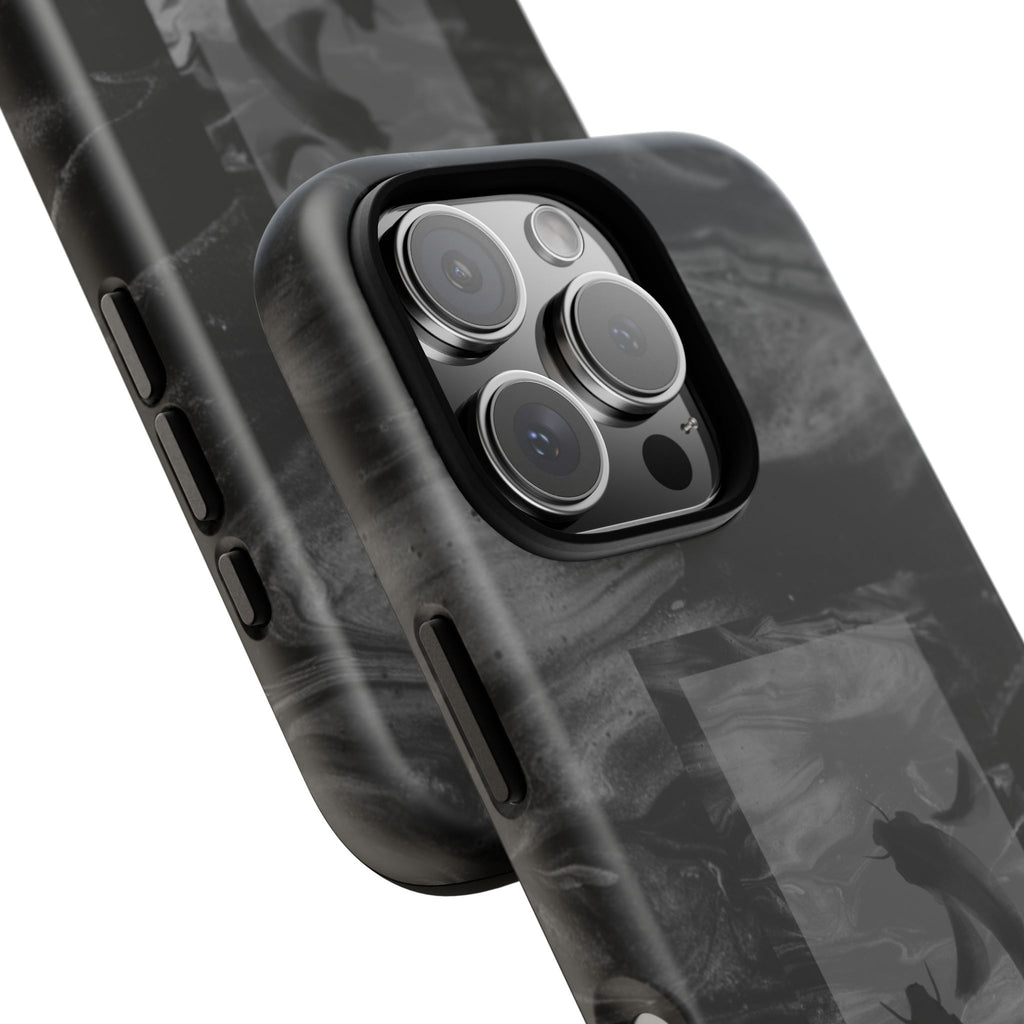 Koi Yin-Yang Marble Phone Case – Black Smoky Art Protection