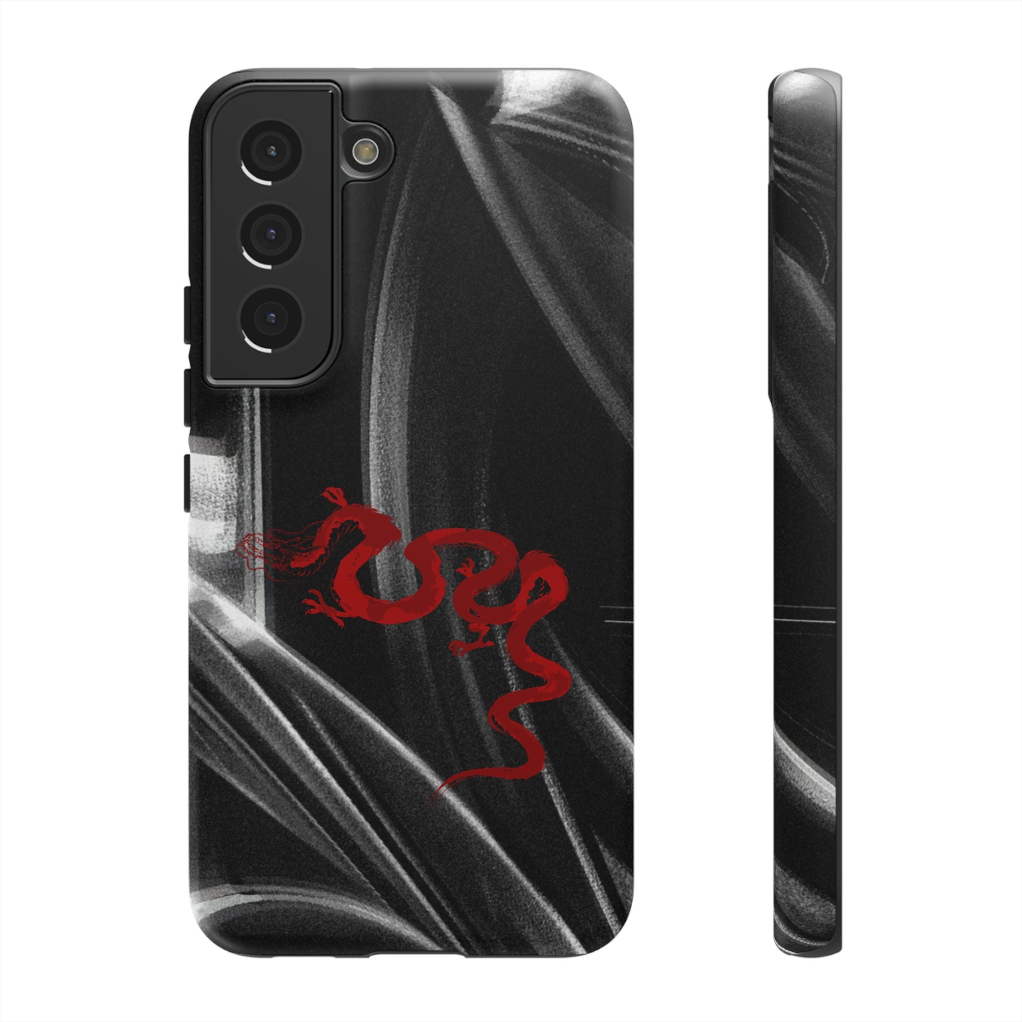 Phone Case — Black Abstract Smoke Design