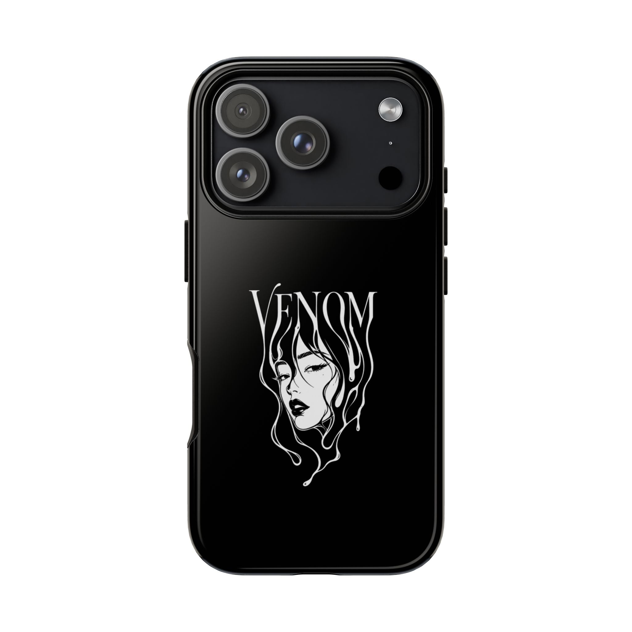 Venom Goth Phone Case — Black Protective Tough Case with Dark Femme Artwork