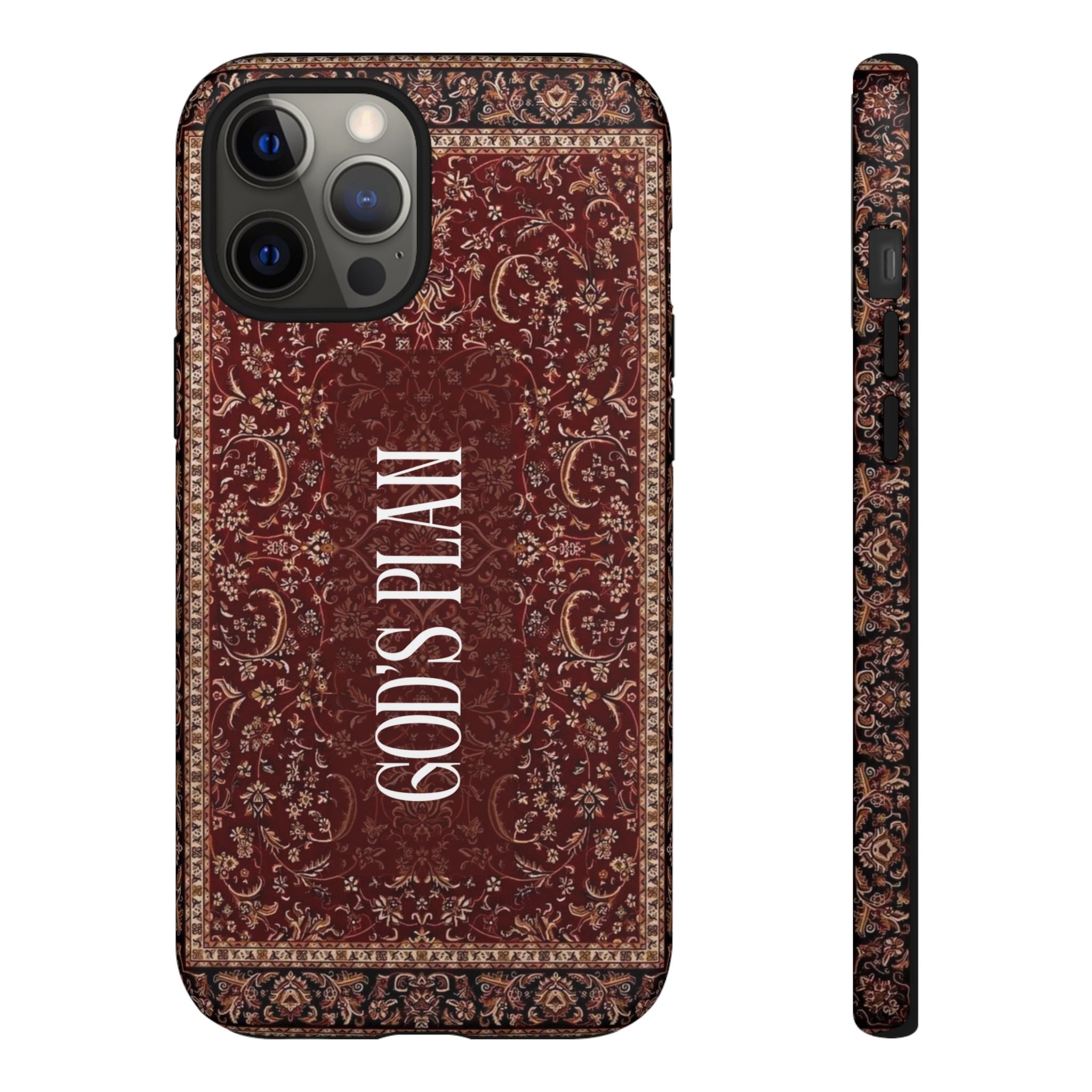 God's Plan — Vintage Tapestry Christian Tough Phone Case | Boho Faith Cover