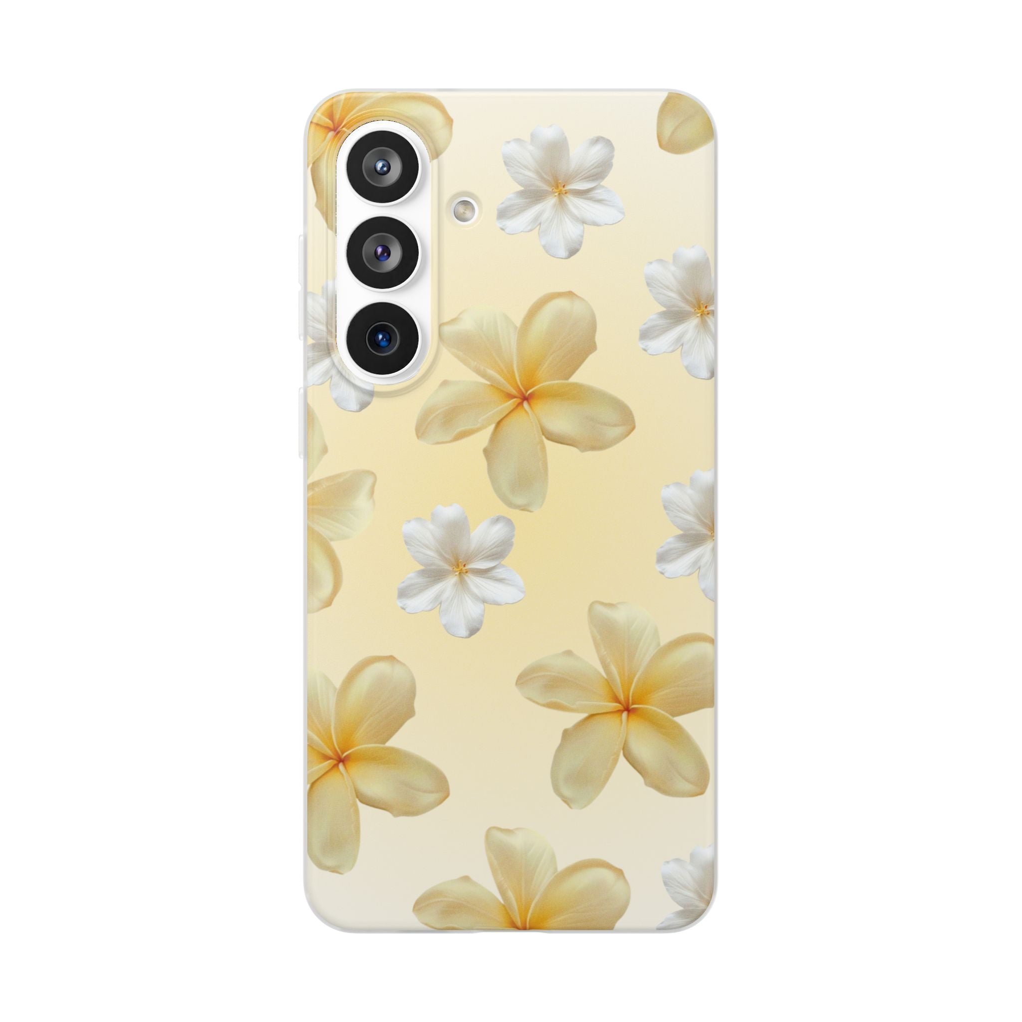 Plumeria Floral Phone Case — Yellow Tropical Flower Protective Case