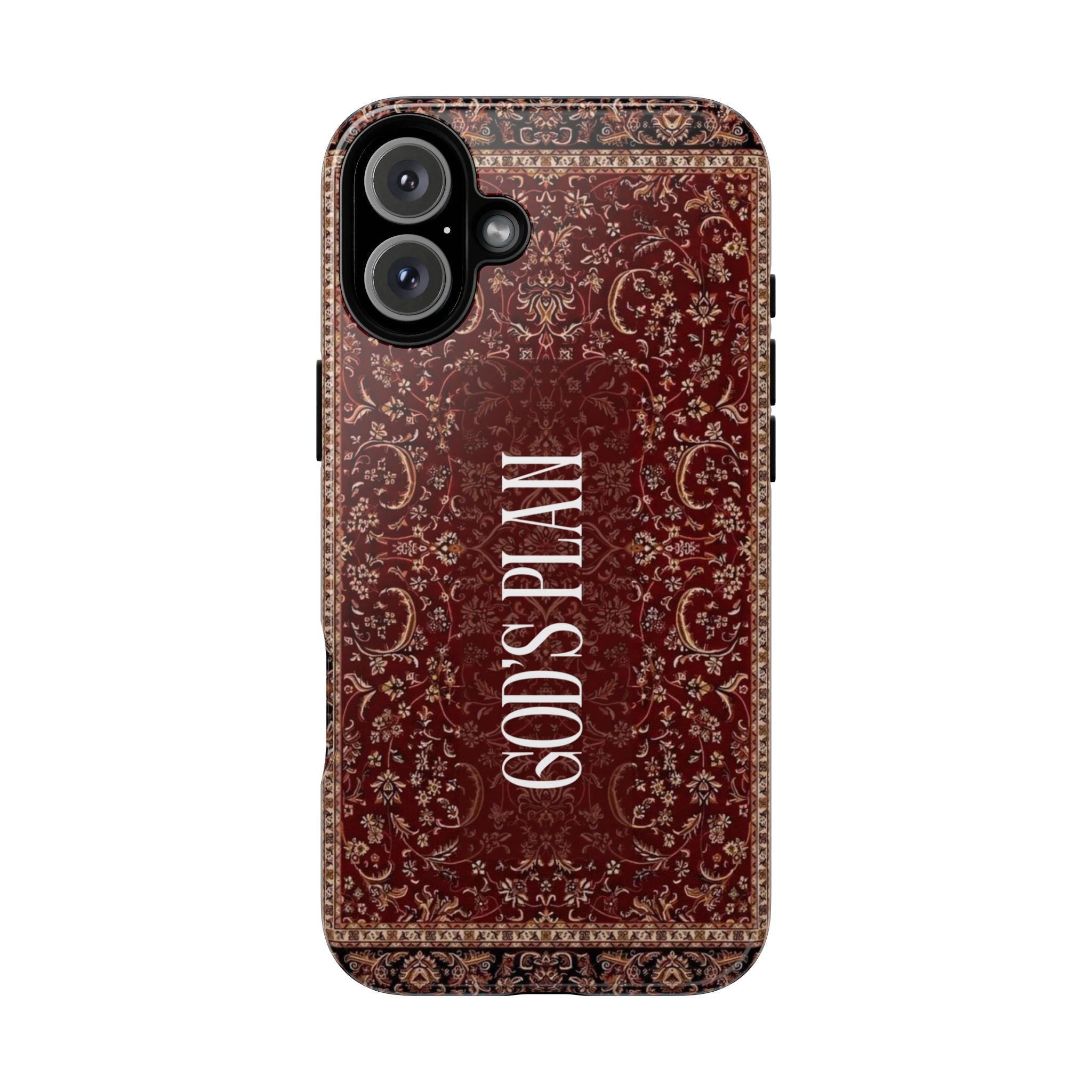 God's Plan — Vintage Tapestry Christian Tough Phone Case | Boho Faith Cover