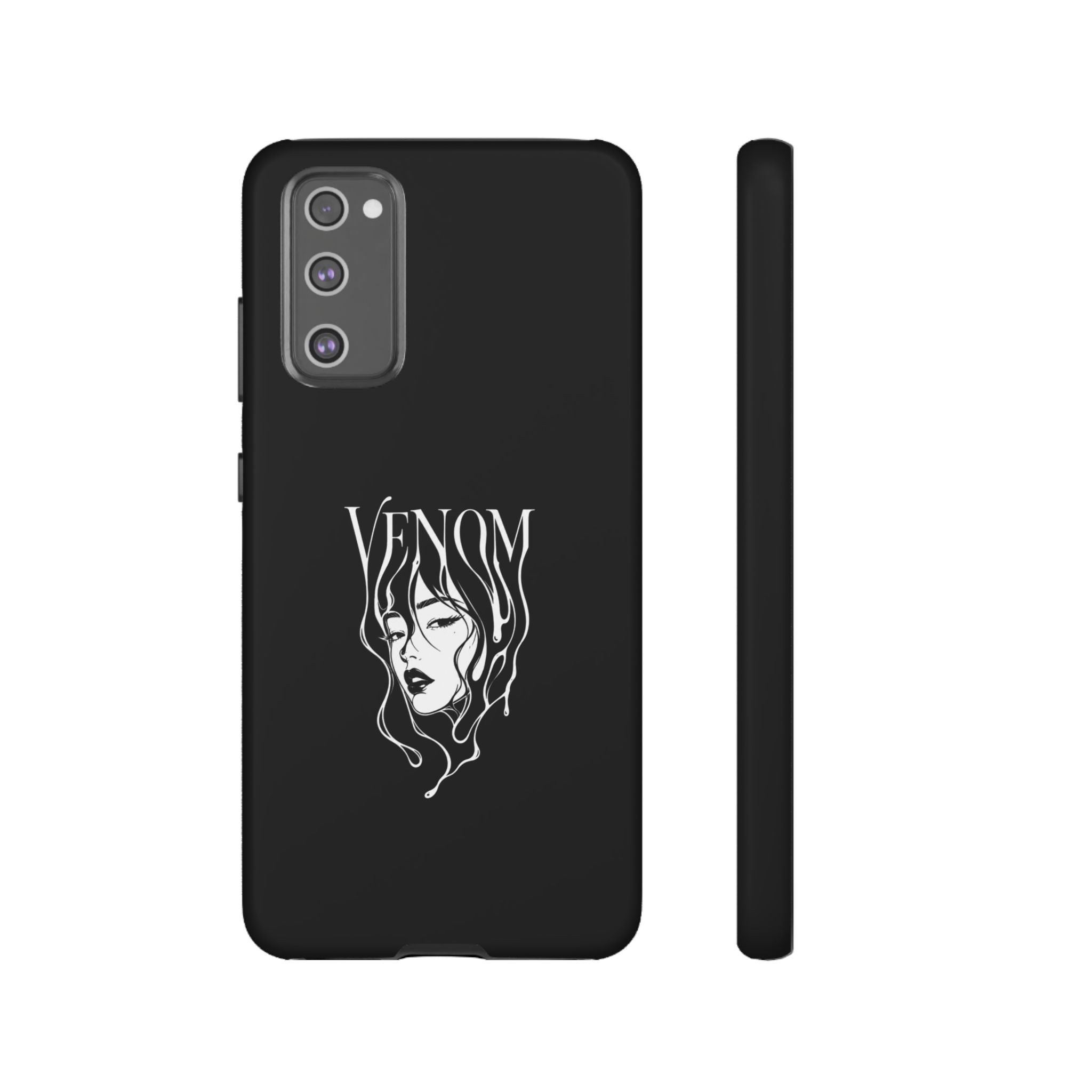 Venom Goth Phone Case — Black Protective Tough Case with Dark Femme Artwork