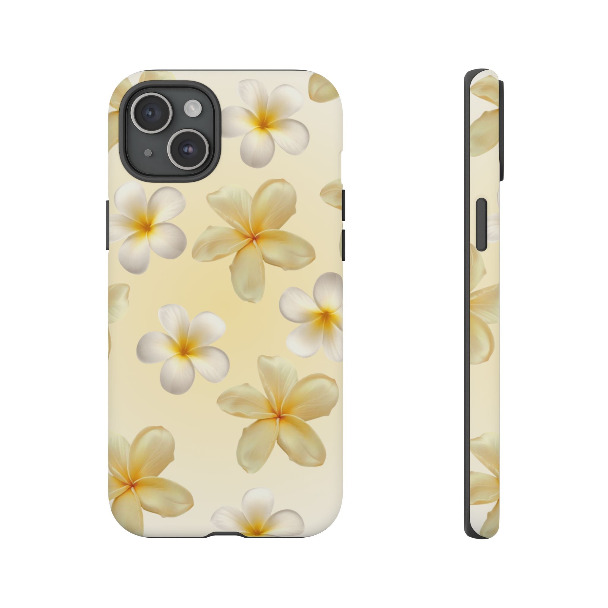 Plumeria Floral Phone Case — Tropical Yellow Hard Phone Cover