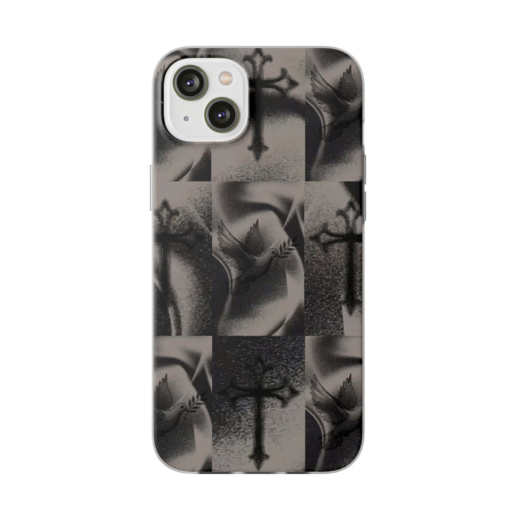 Phone Case — Dove & Cross Checkerboard Design