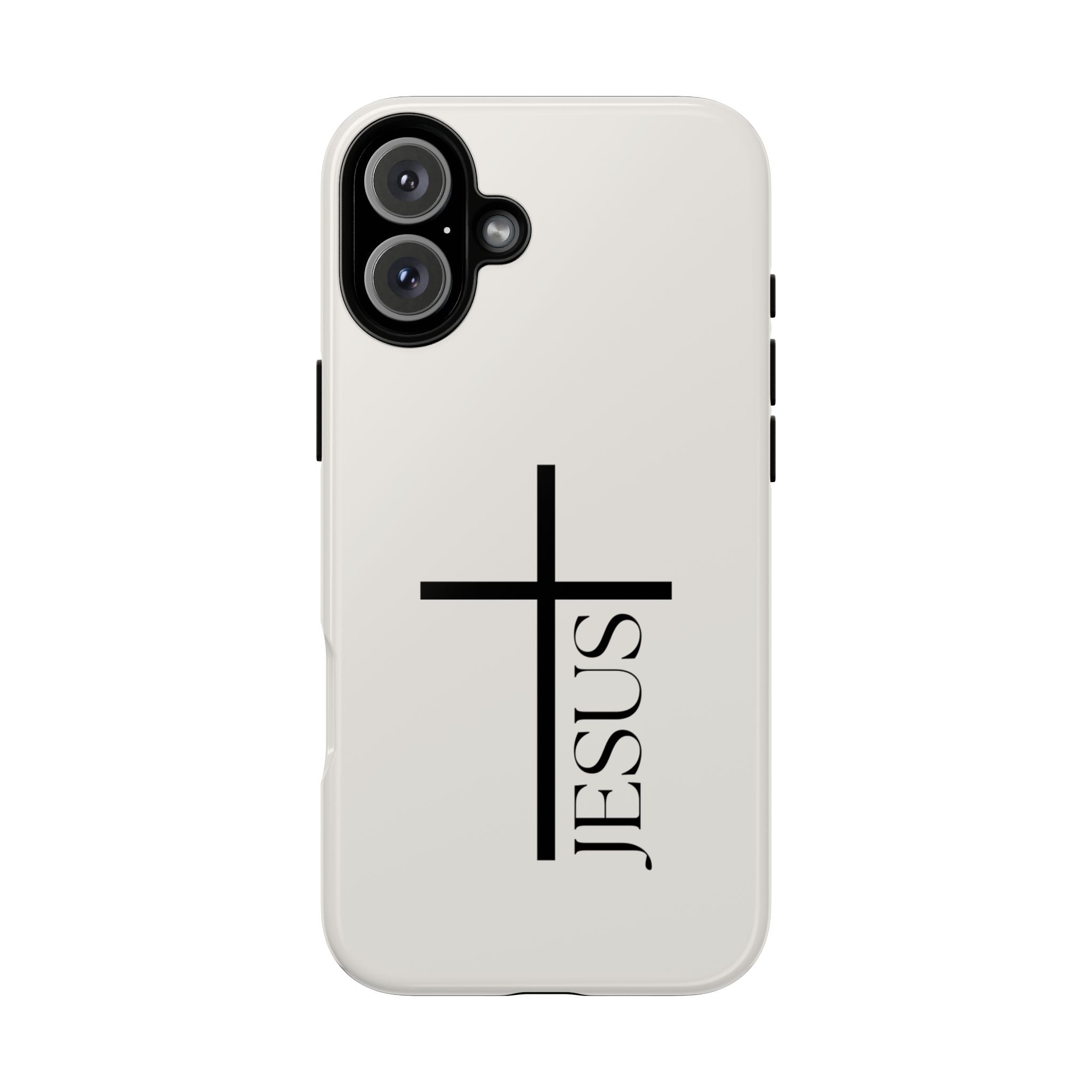 Christian Cross Phone Case - JESUS Vertical Minimalist iPhone Cover