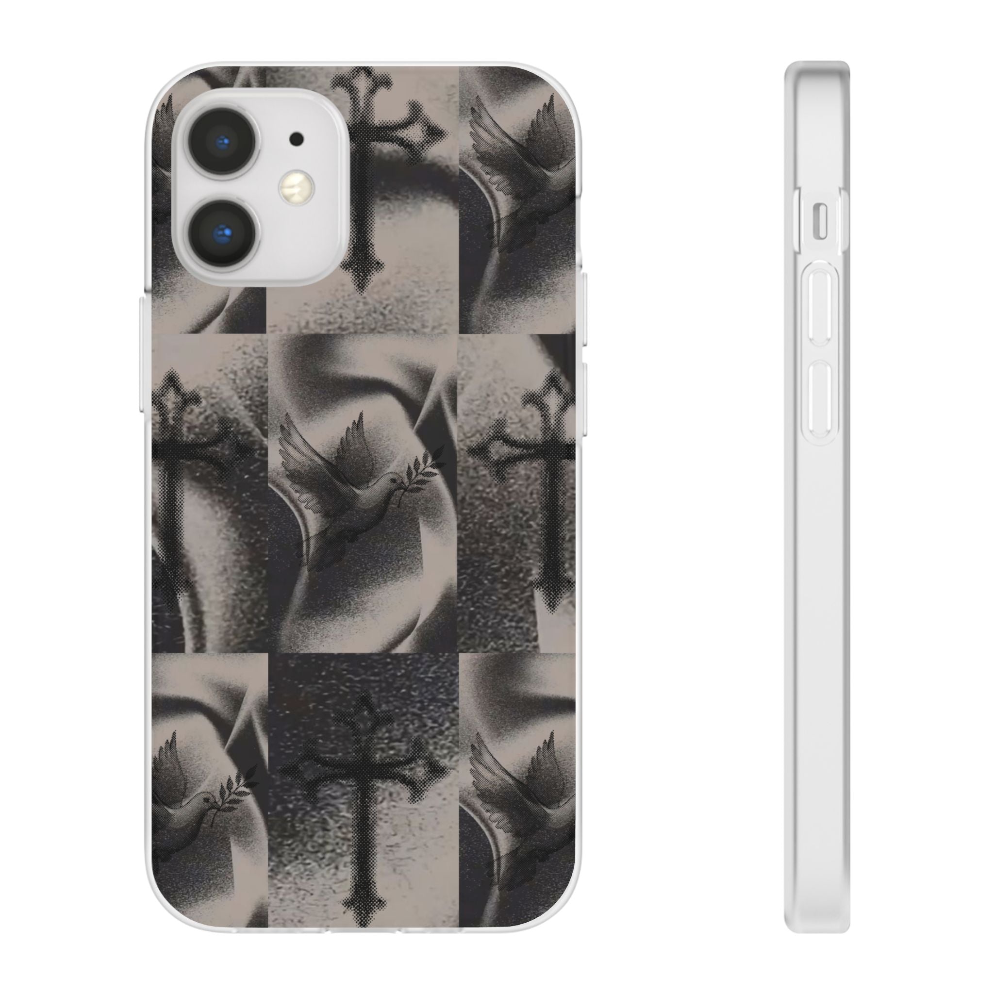 Phone Case — Dove & Cross Checkerboard Design