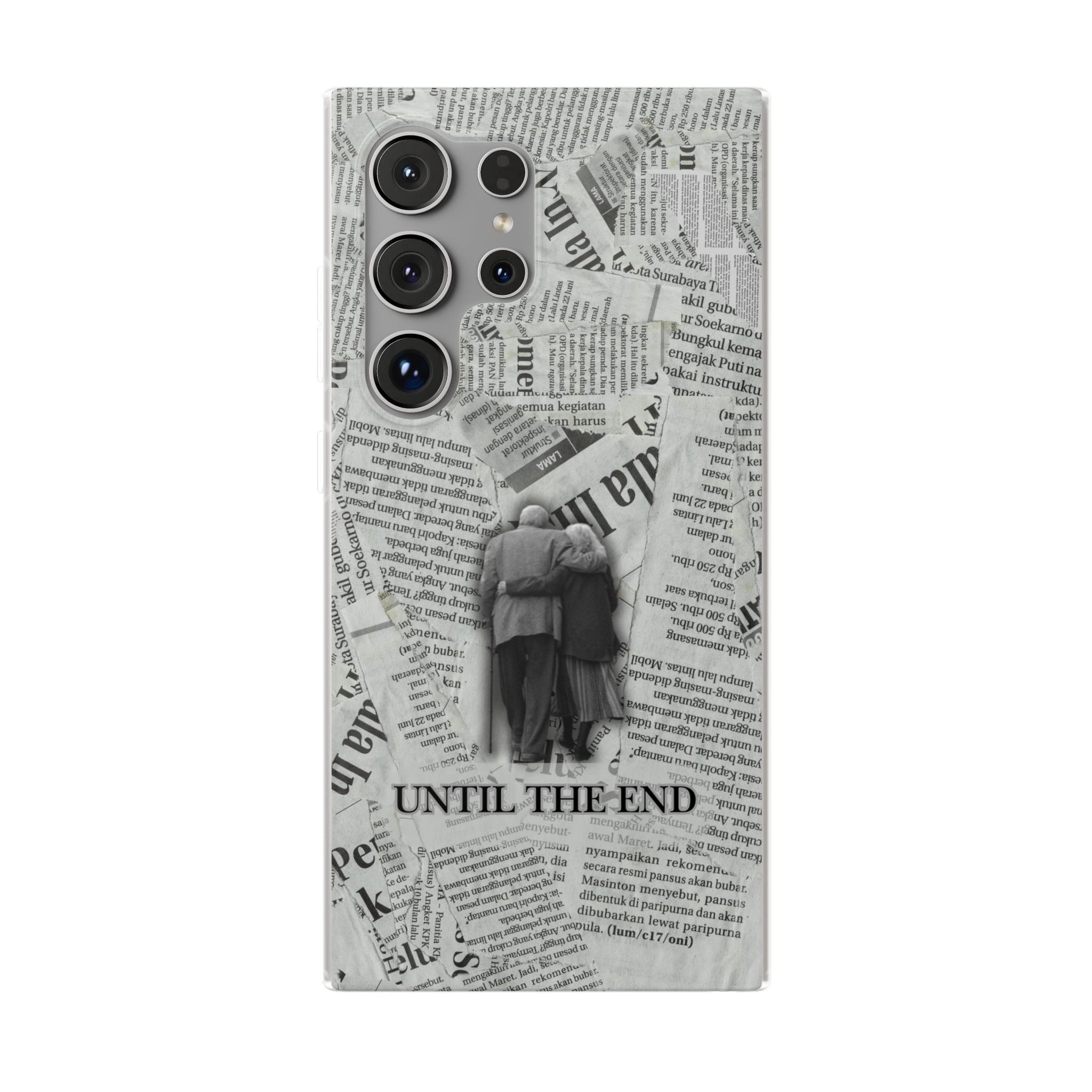 Newspaper Collage 'Until The End' Phone Case - Romantic Vintage iPhone Cover