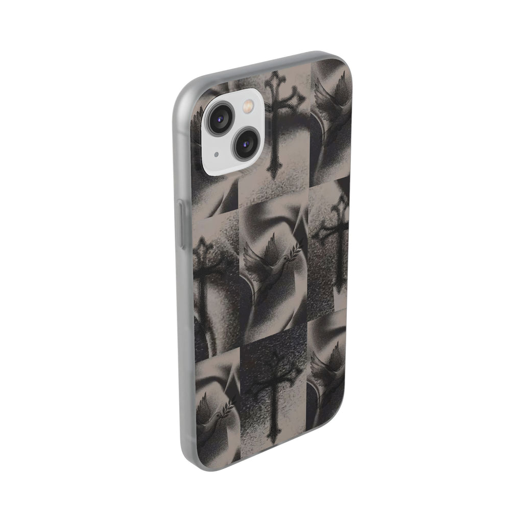 Phone Case — Dove & Cross Checkerboard Design