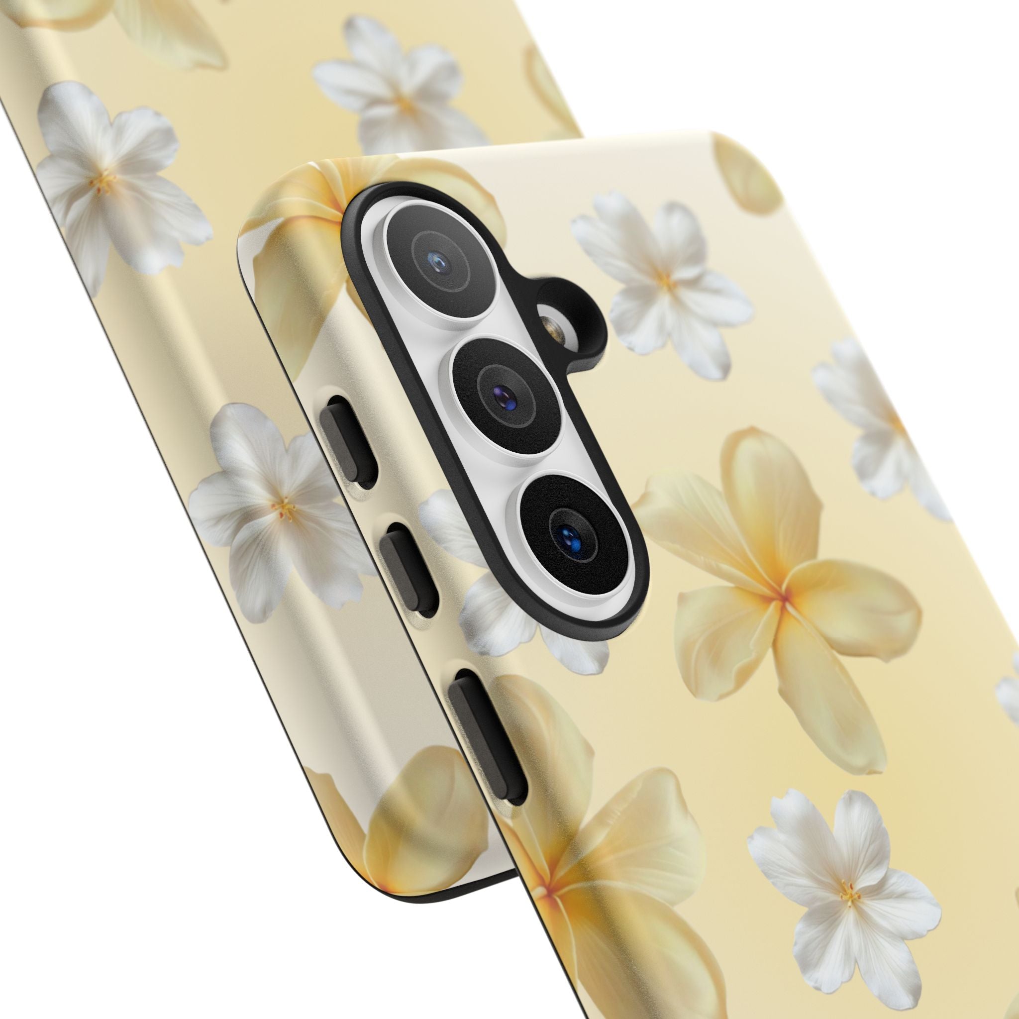 Plumeria Floral Tough Phone Case — Yellow Tropical Protection