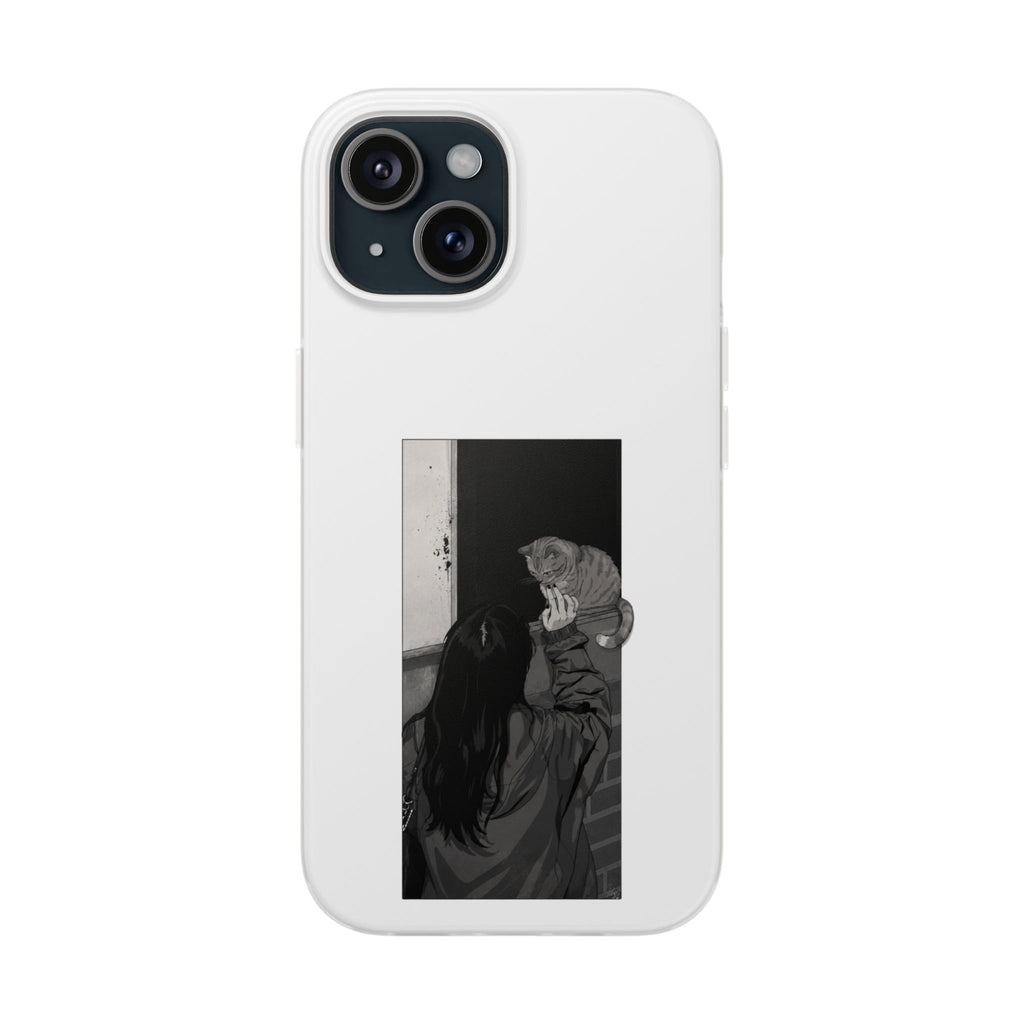 Black & White Cat Window Art Flexi Case